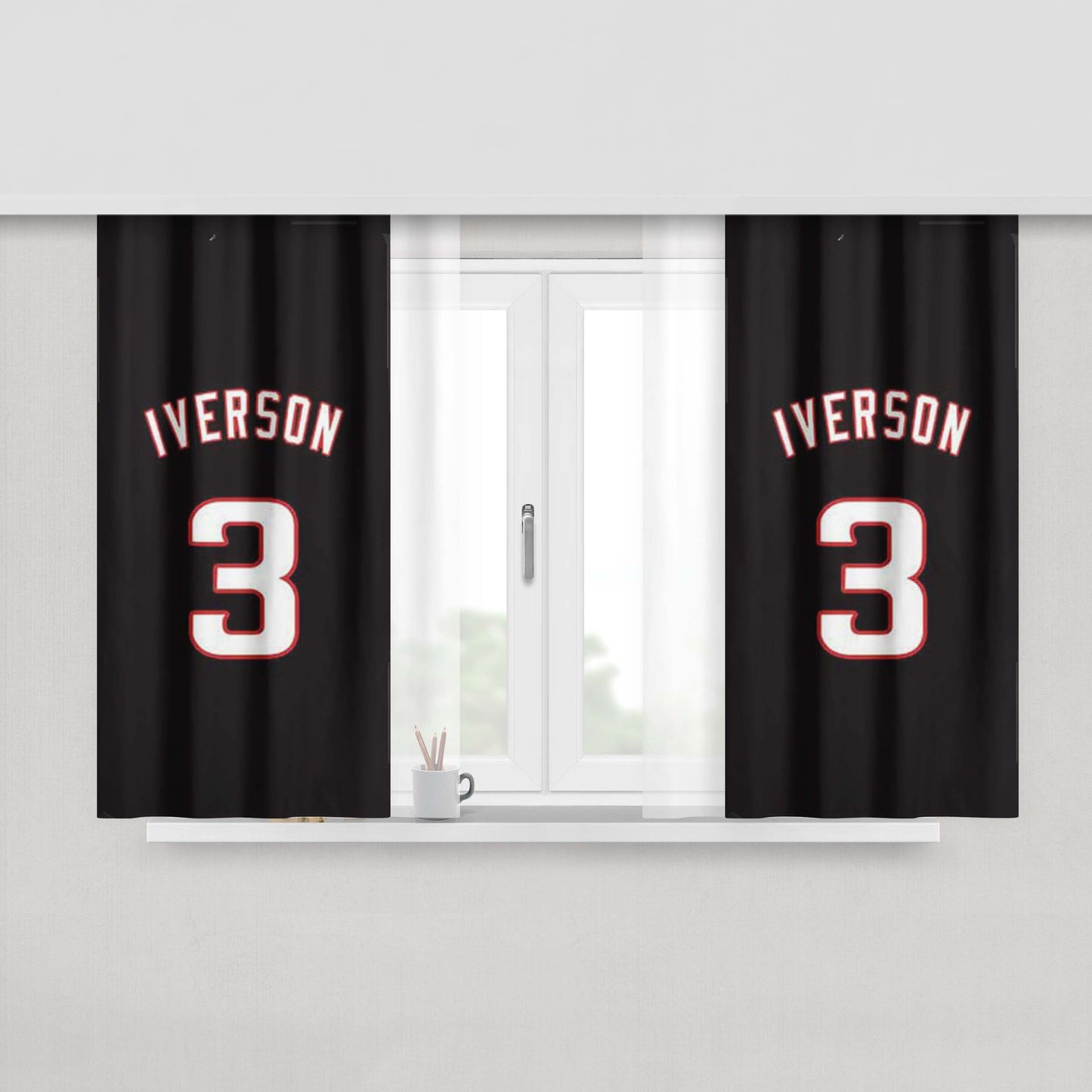 Allen Iverson Hi Contrast Peach Skin Window Curtains