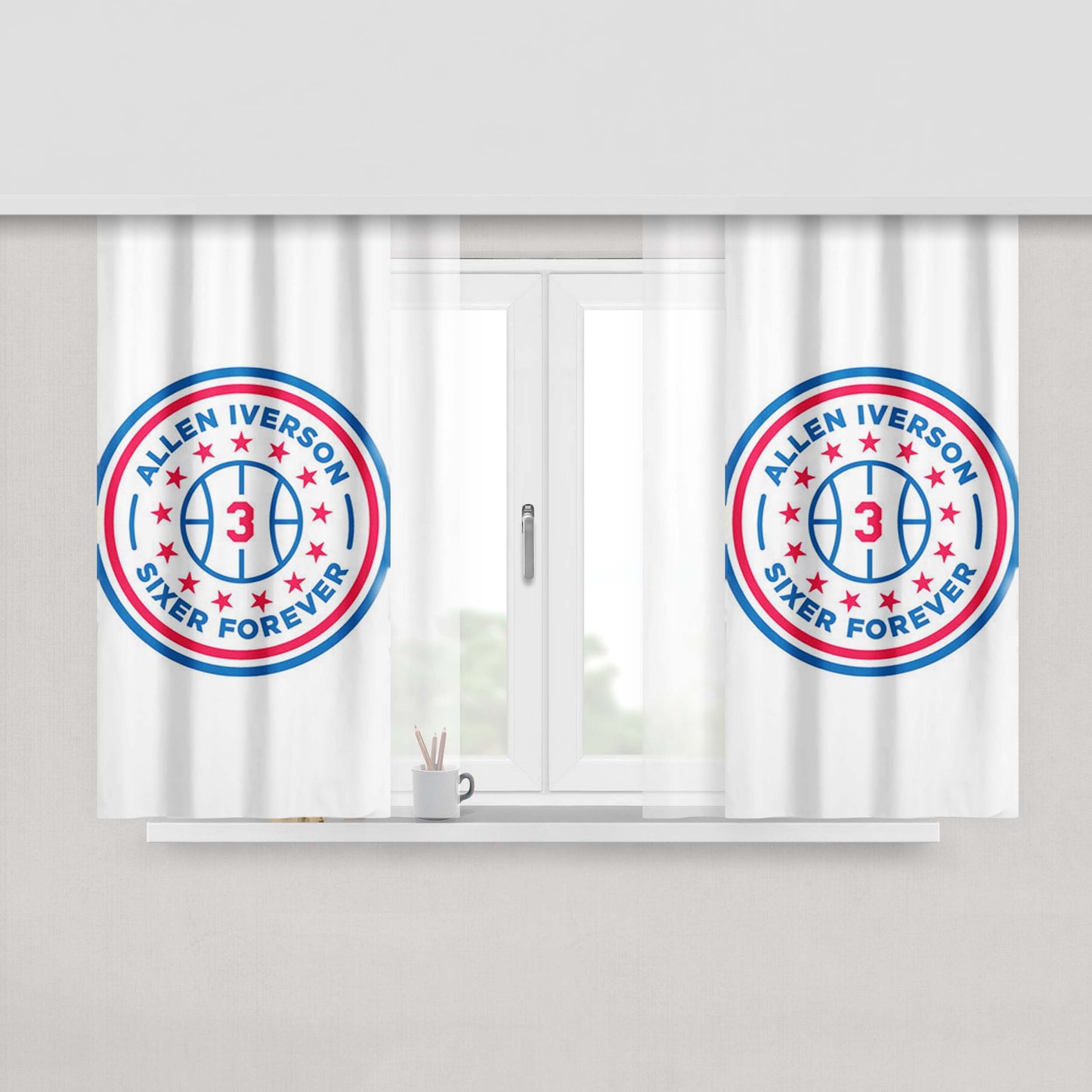 Allen Iverson Tendrils Peach Skin Window Curtains