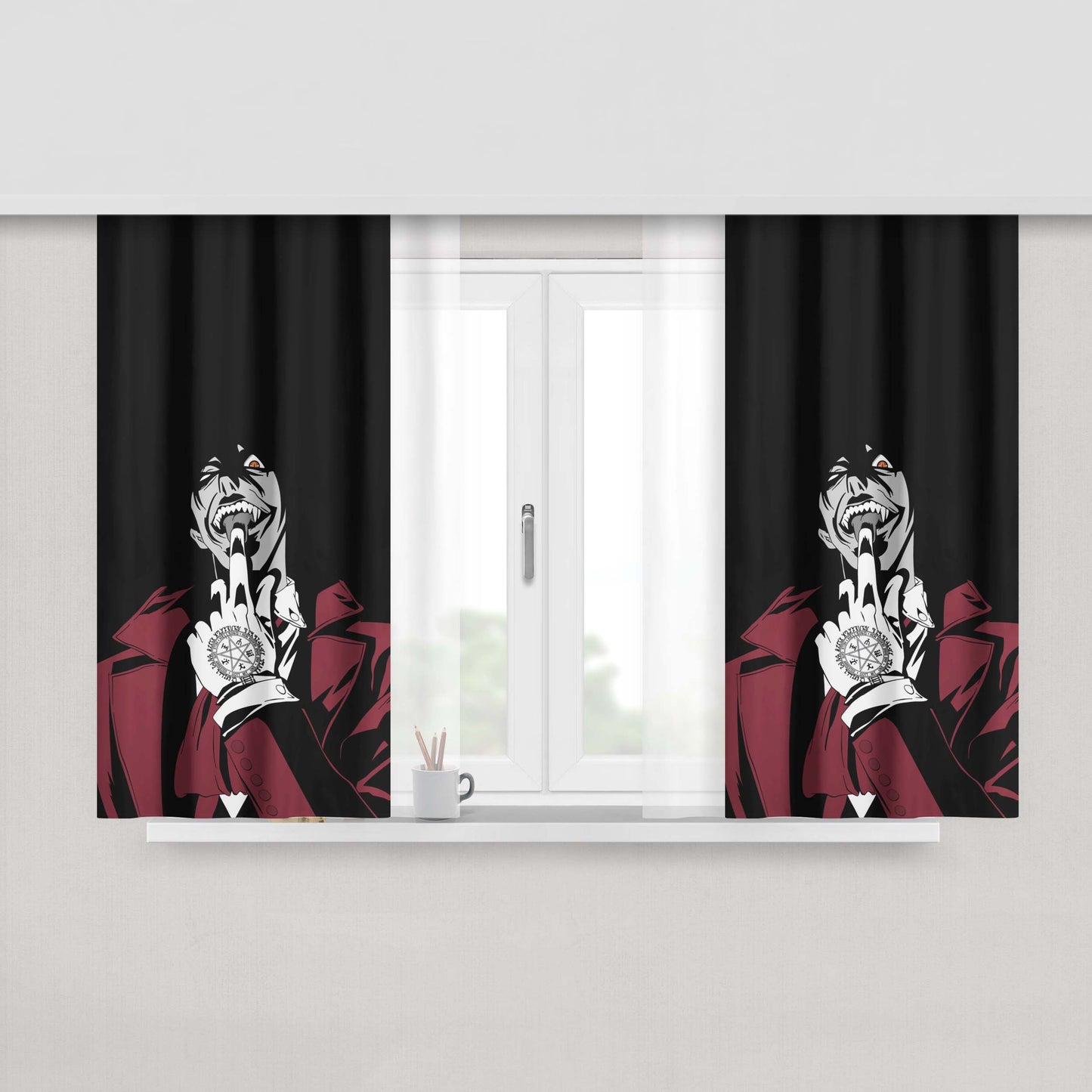 Alucard Hellsing Ultimate Peach Skin Window Curtains