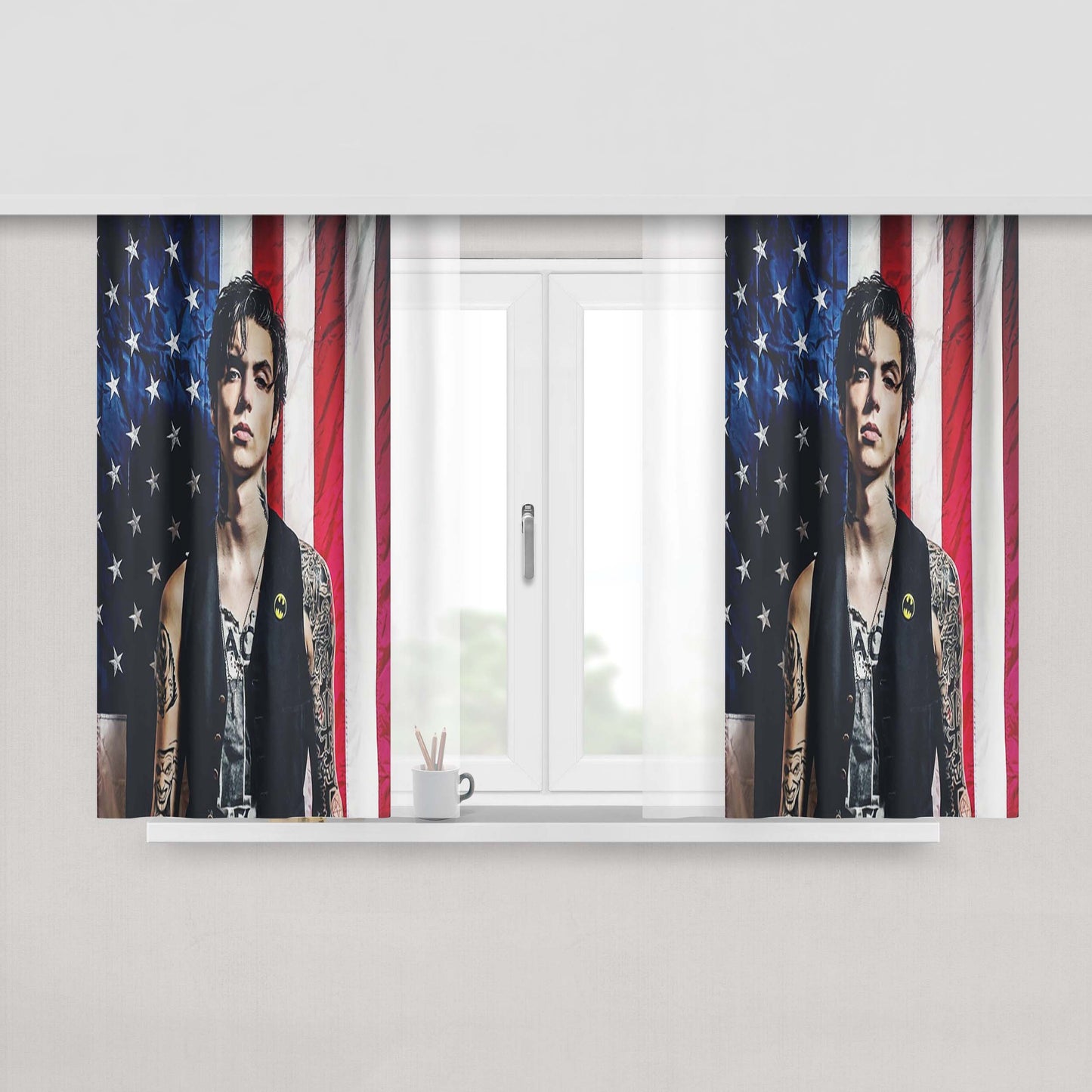 Andy Biersack Black Veil Brides Peach Skin Window Curtains