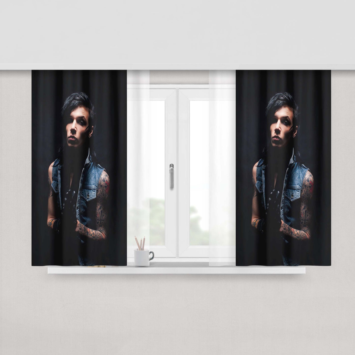 Andy Biersack Quotes Peach Skin Window Curtains