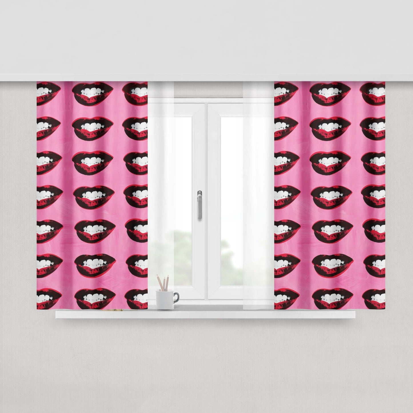 Andy Warhol Design Peach Skin Window Curtains