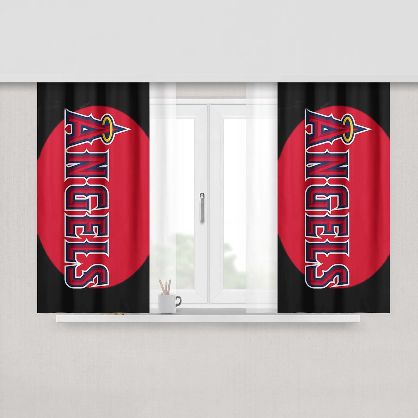 Angels Logo Peach Skin Window Curtains