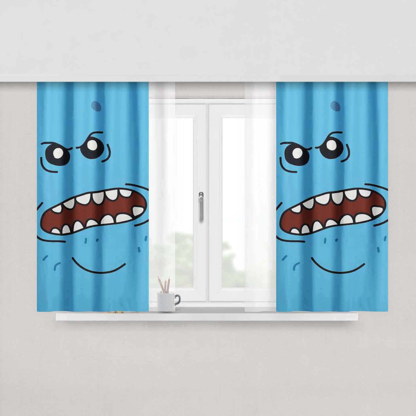 Angry Monster University Peach Skin Window Curtains