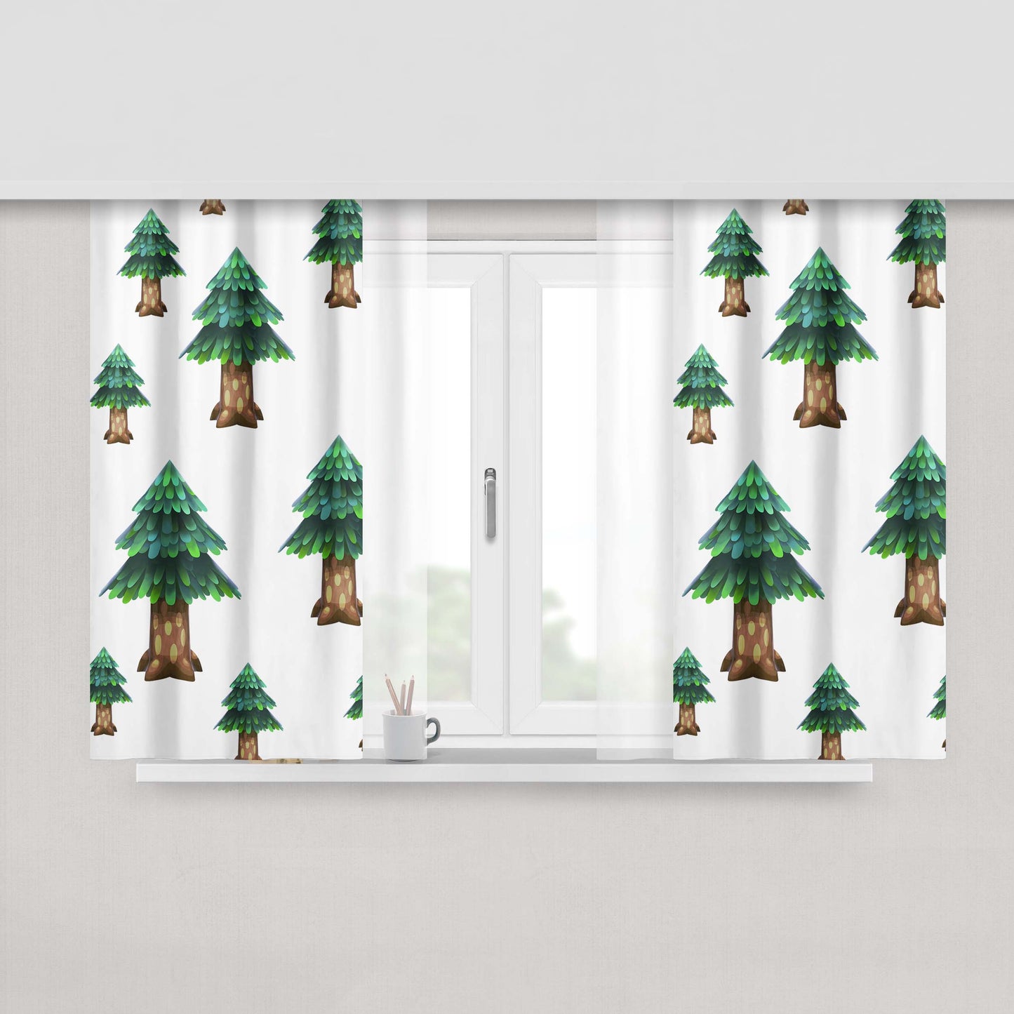 Animal Crossing Summer Seasons Peach Skin Window Curtains