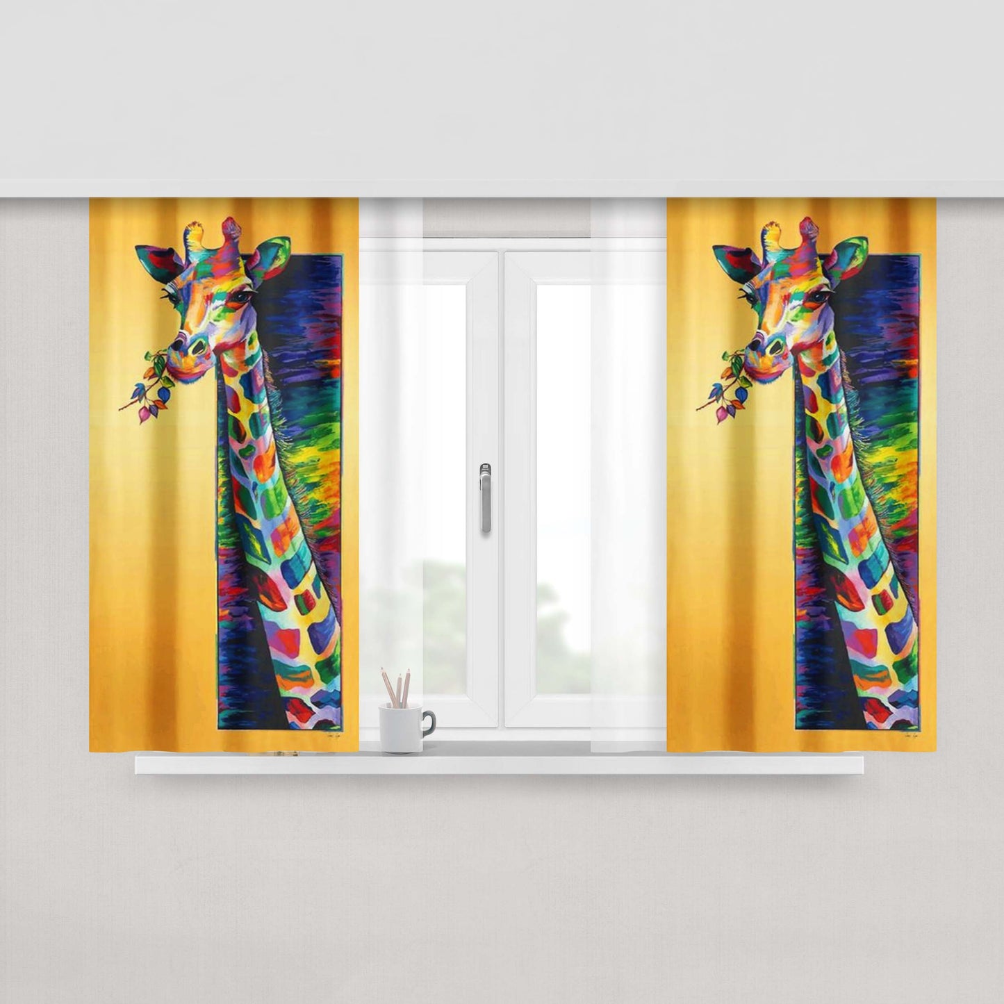 Animal Print Zebra Skin Texture Peach Skin Window Curtains