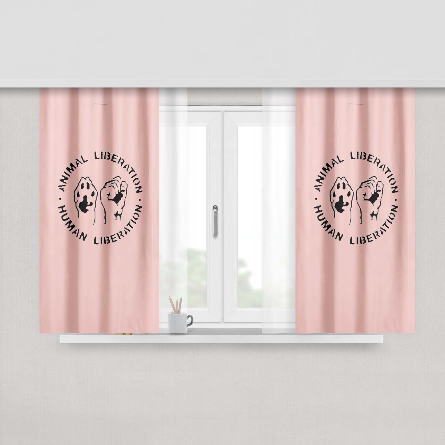 Animal Rainbow Skin Peach Skin Window Curtains