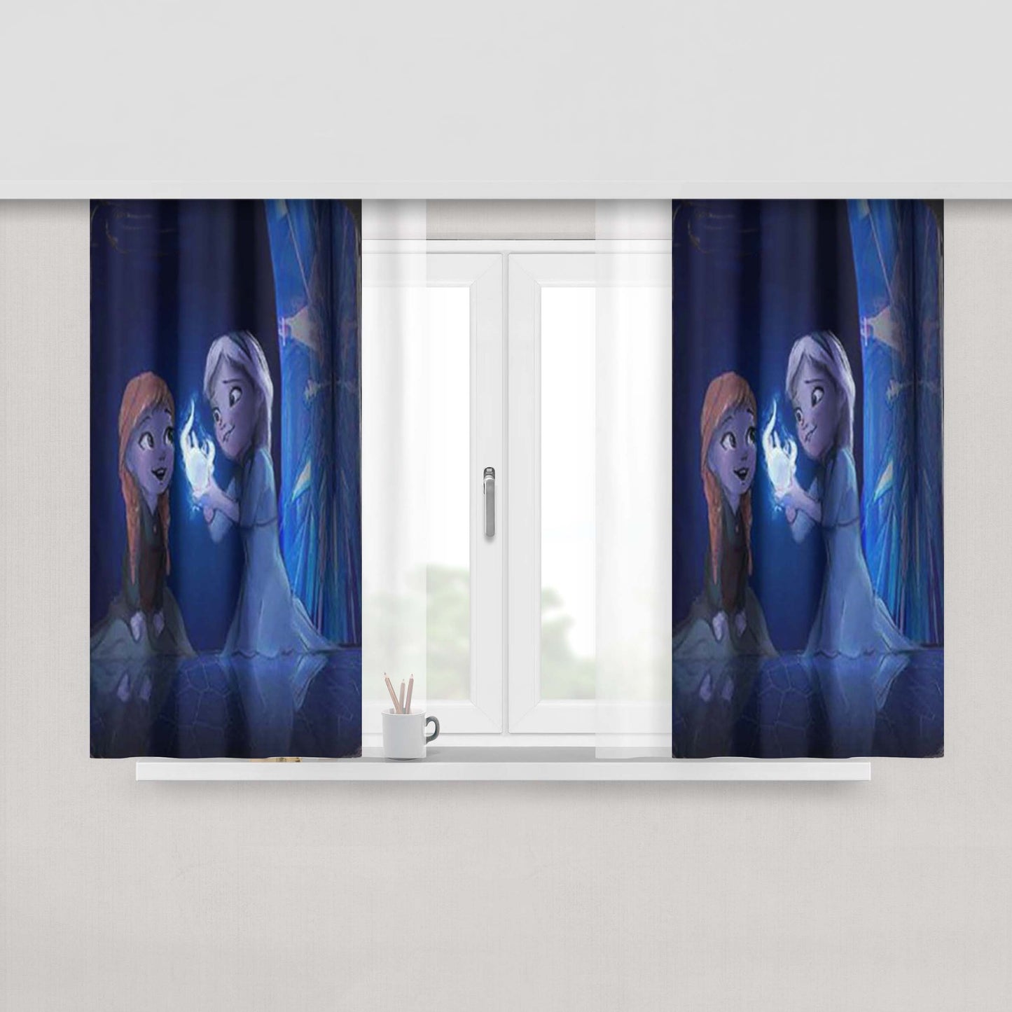 Anna And Elsa Frozen 2 Peach Skin Window Curtains