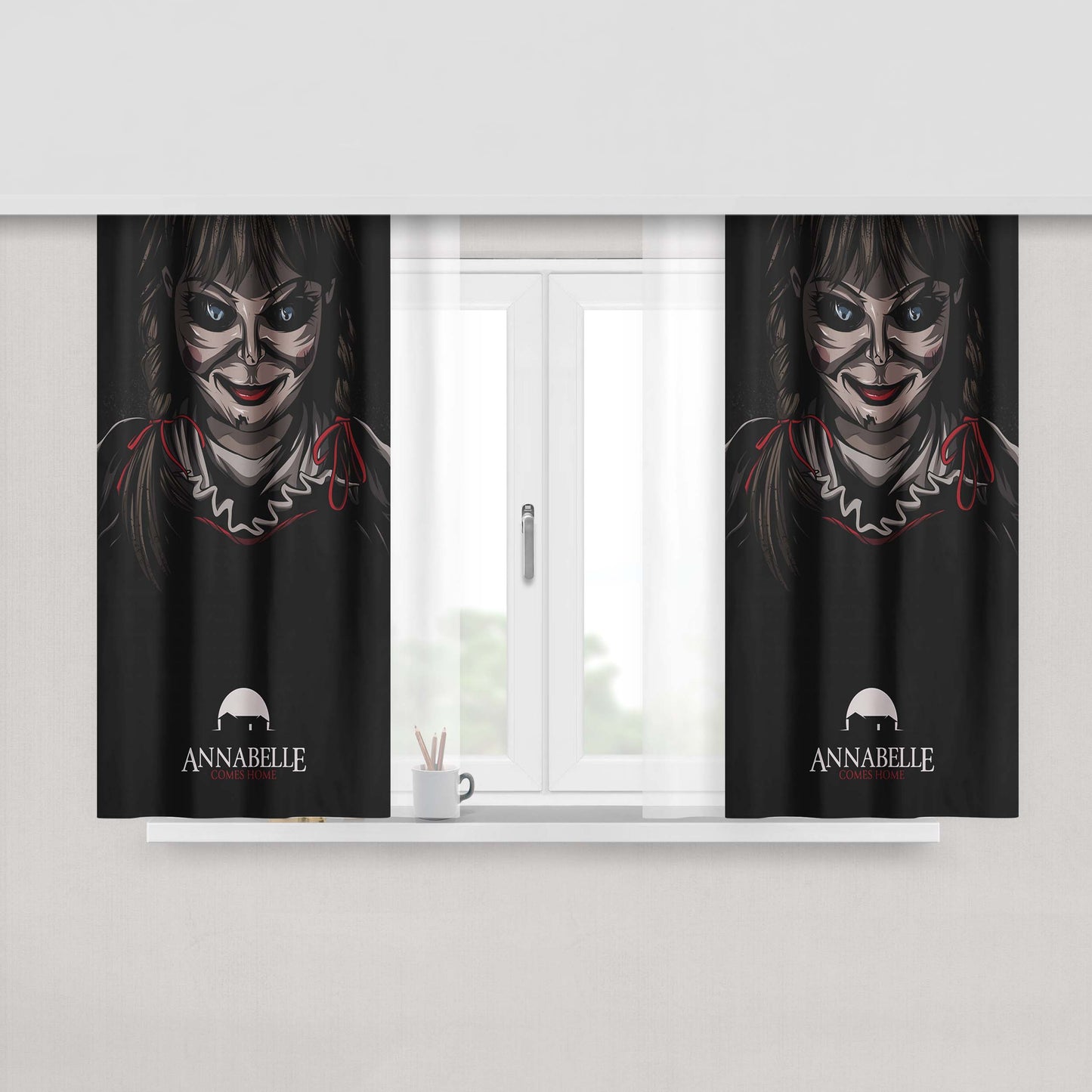 Annabelle Comes Home Poster Door Movie 2019 Peach Skin Window Curtains