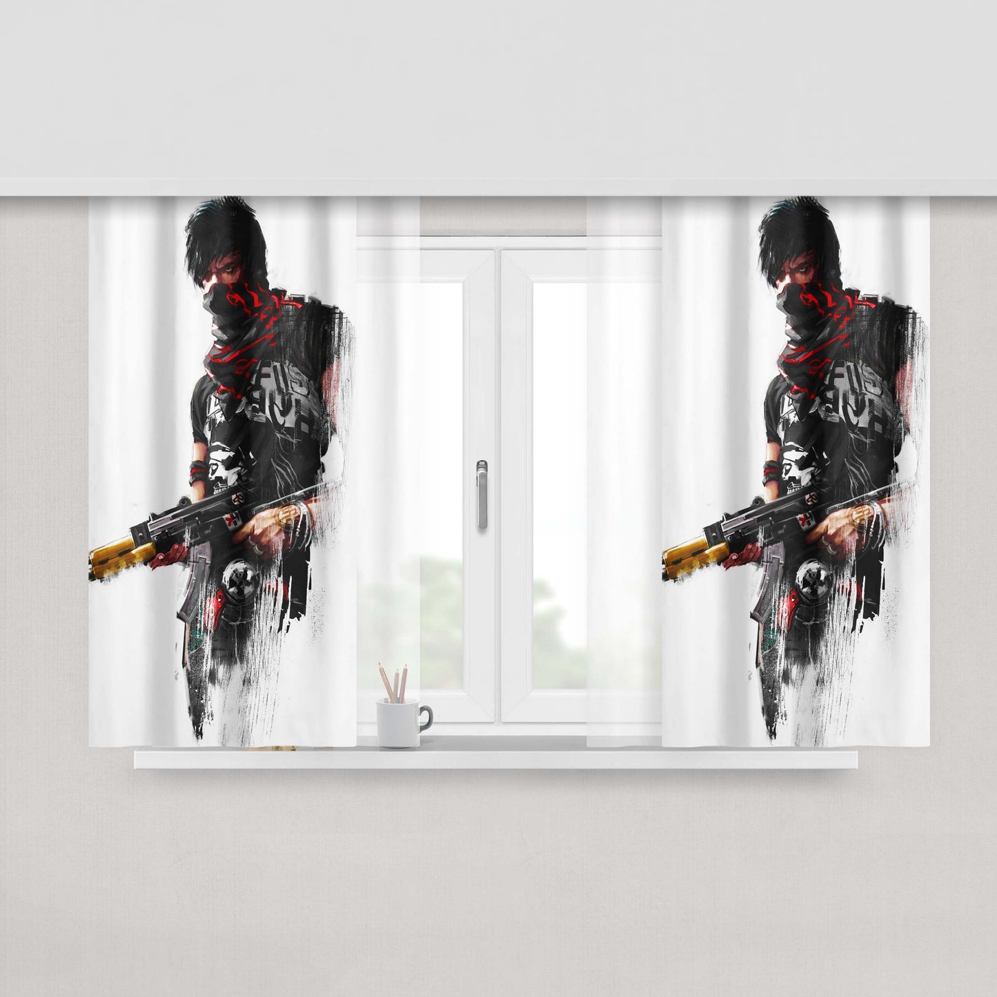 Aorosh Brigade Peach Skin Window Curtains