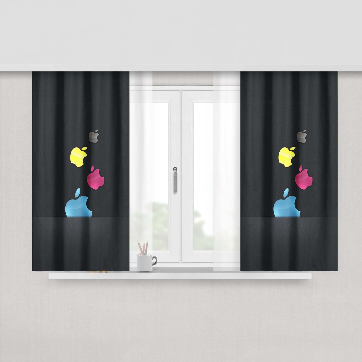 Apple Retina Peach Skin Window Curtains