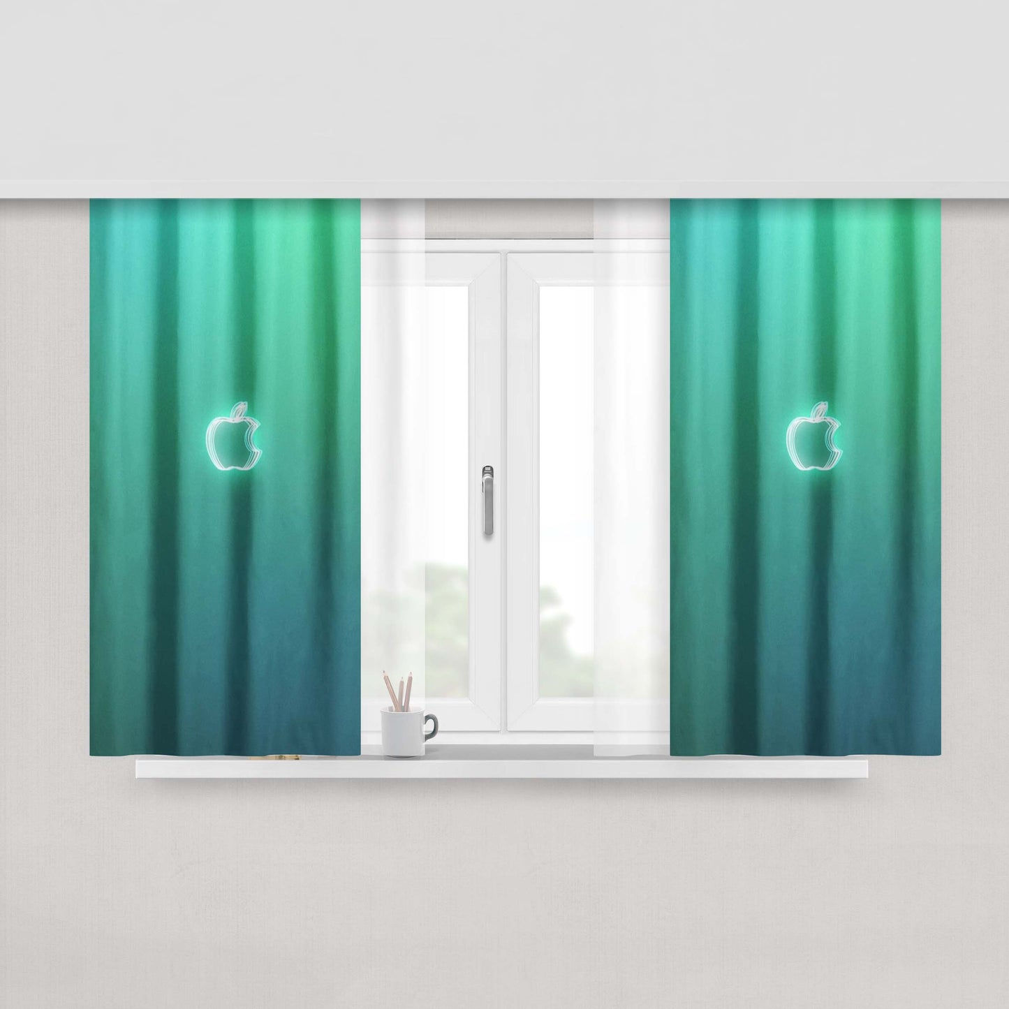 Apple Sign Htc Desire Peach Skin Window Curtains