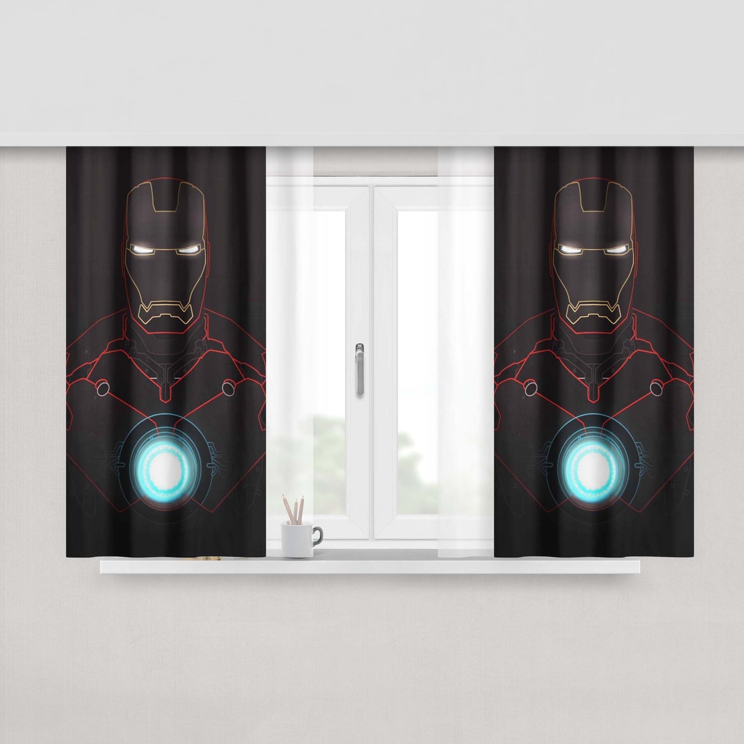Arc Reactor Ironman Peach Skin Window Curtains