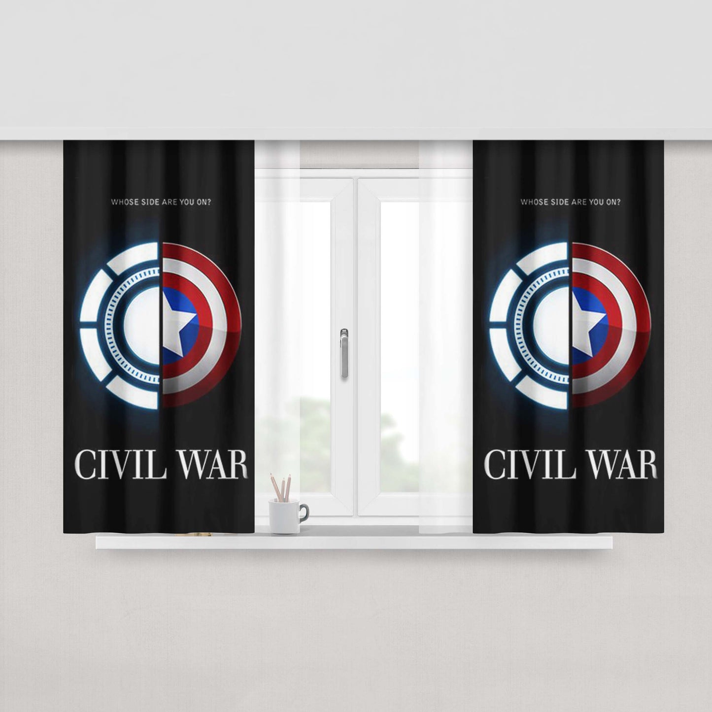 Arc Vs Shield Civil War Peach Skin Window Curtains