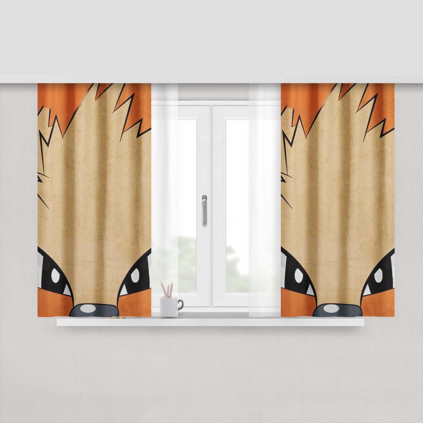 Arcanine Peach Skin Window Curtains