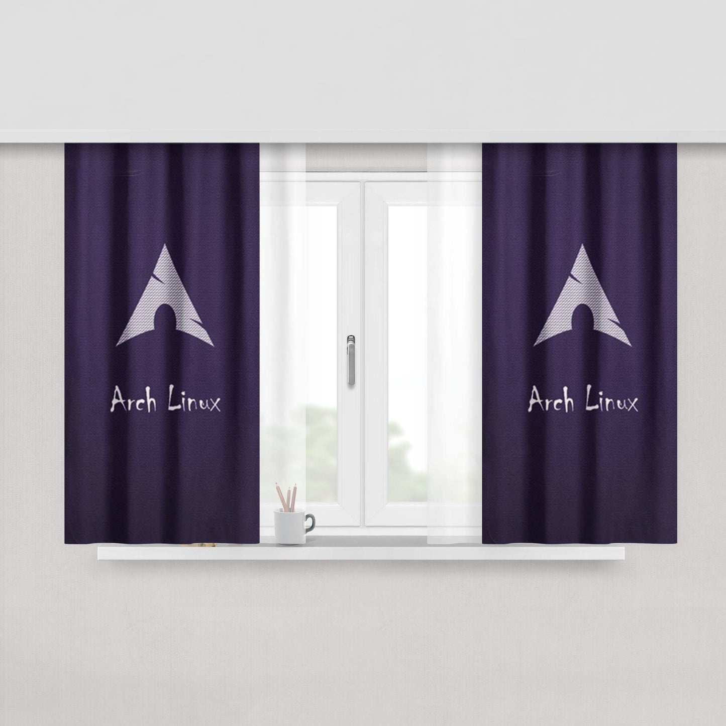 Arch Linux Peach Skin Window Curtains