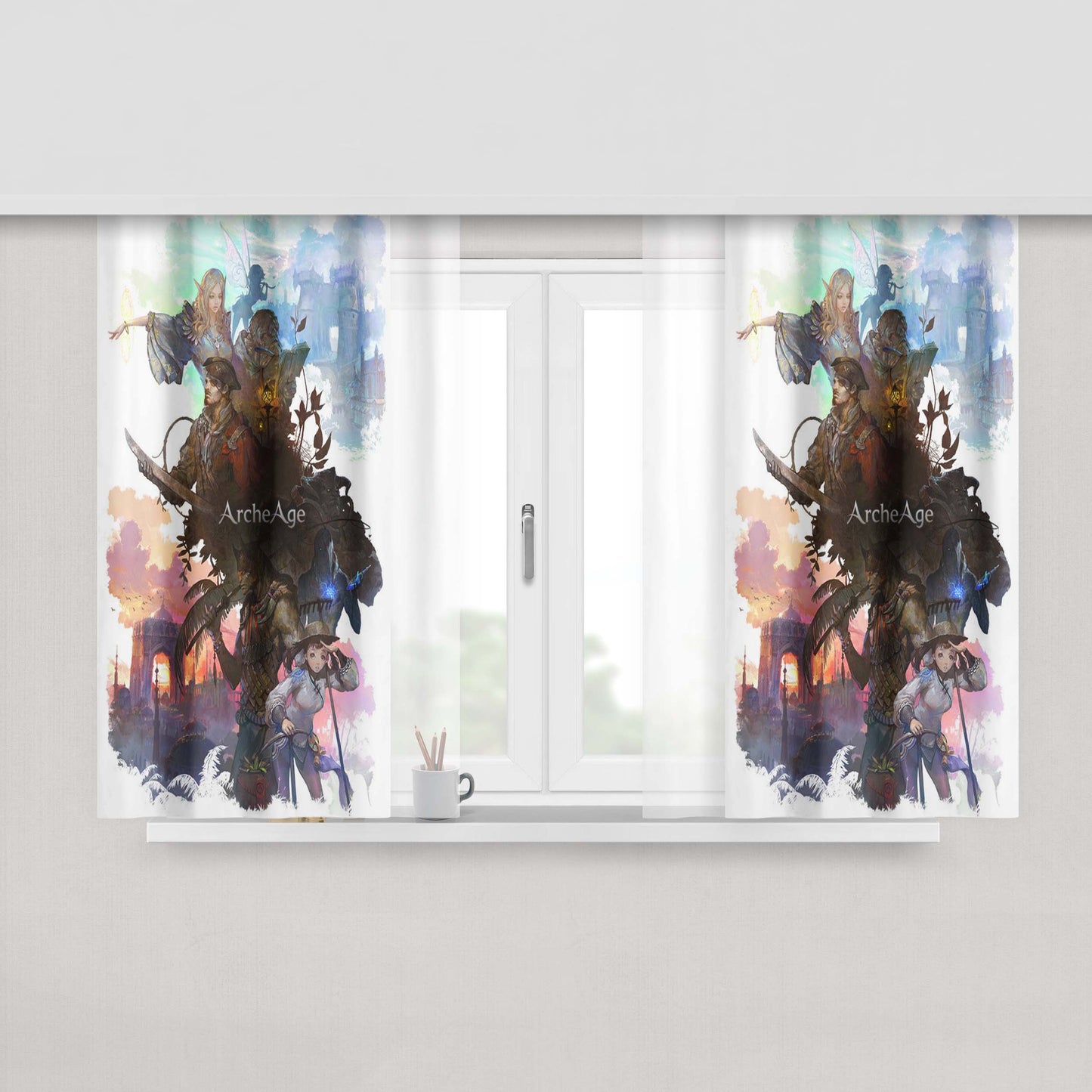 Archeage Game Poster Peach Skin Window Curtains