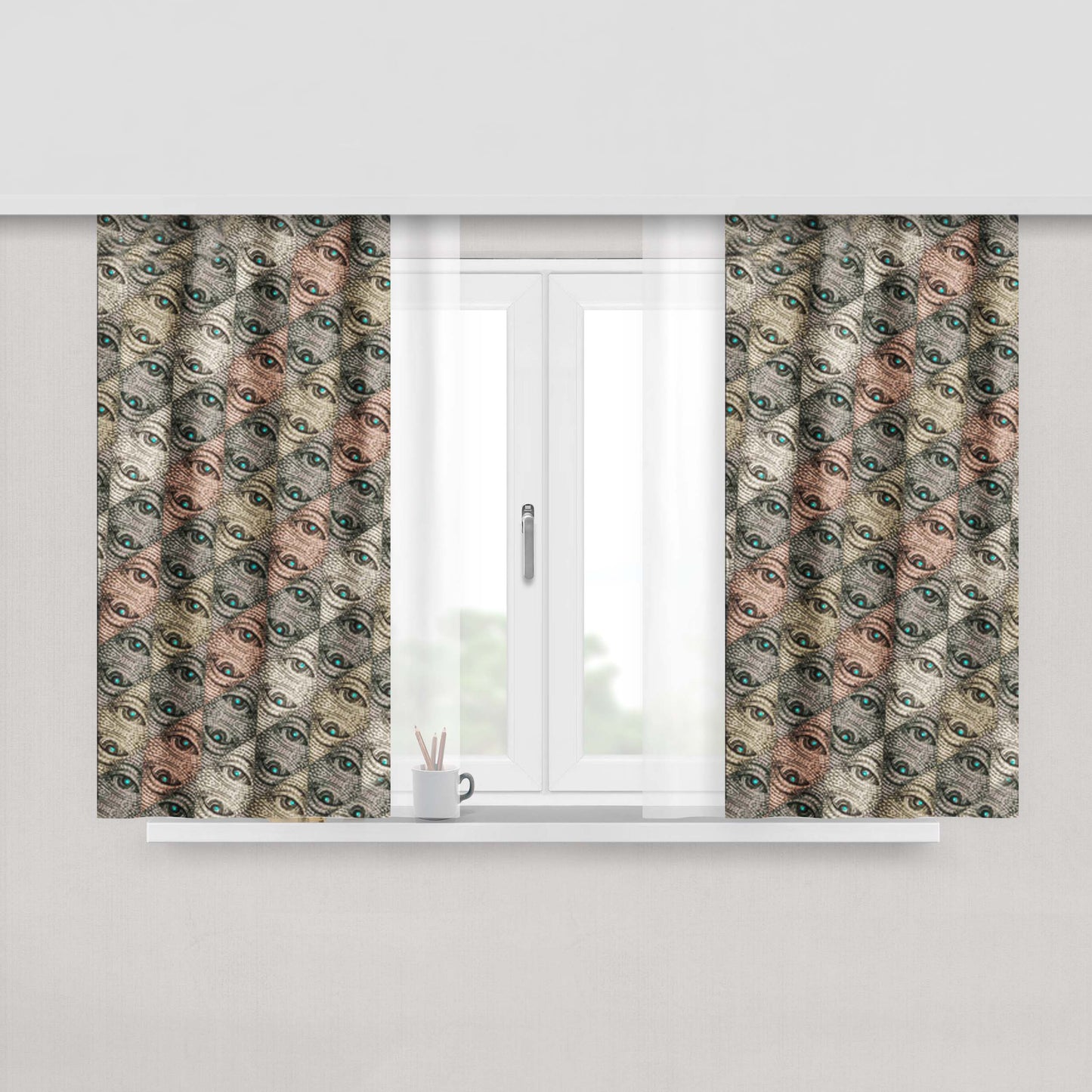 Argyle Money Peach Skin Window Curtains
