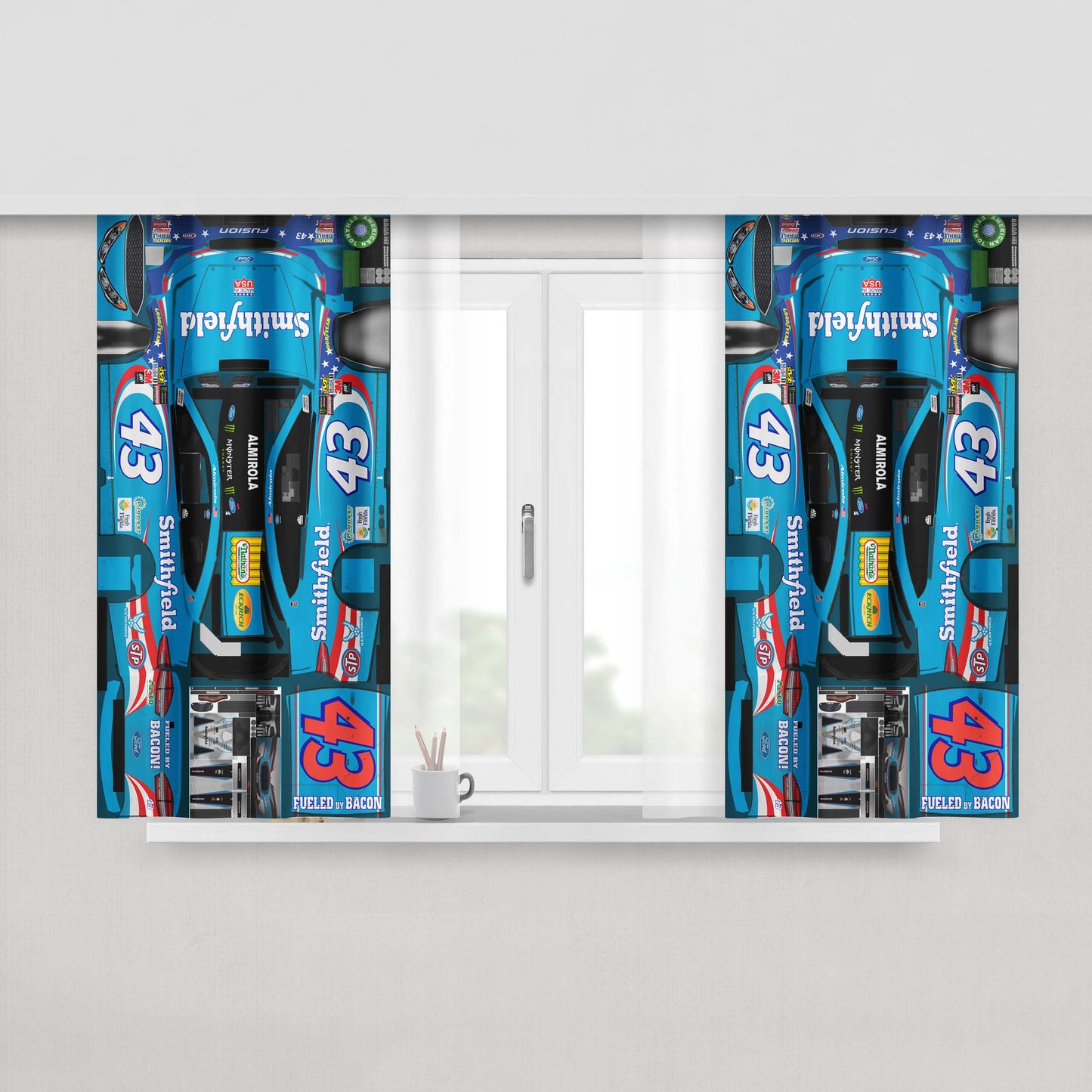 Aric Almirola'S Car Stikers Peach Skin Window Curtains
