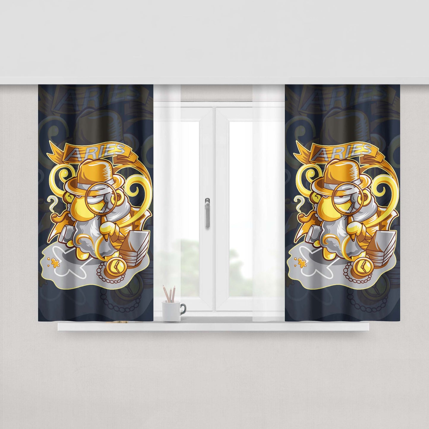 Aries Peach Skin Window Curtains