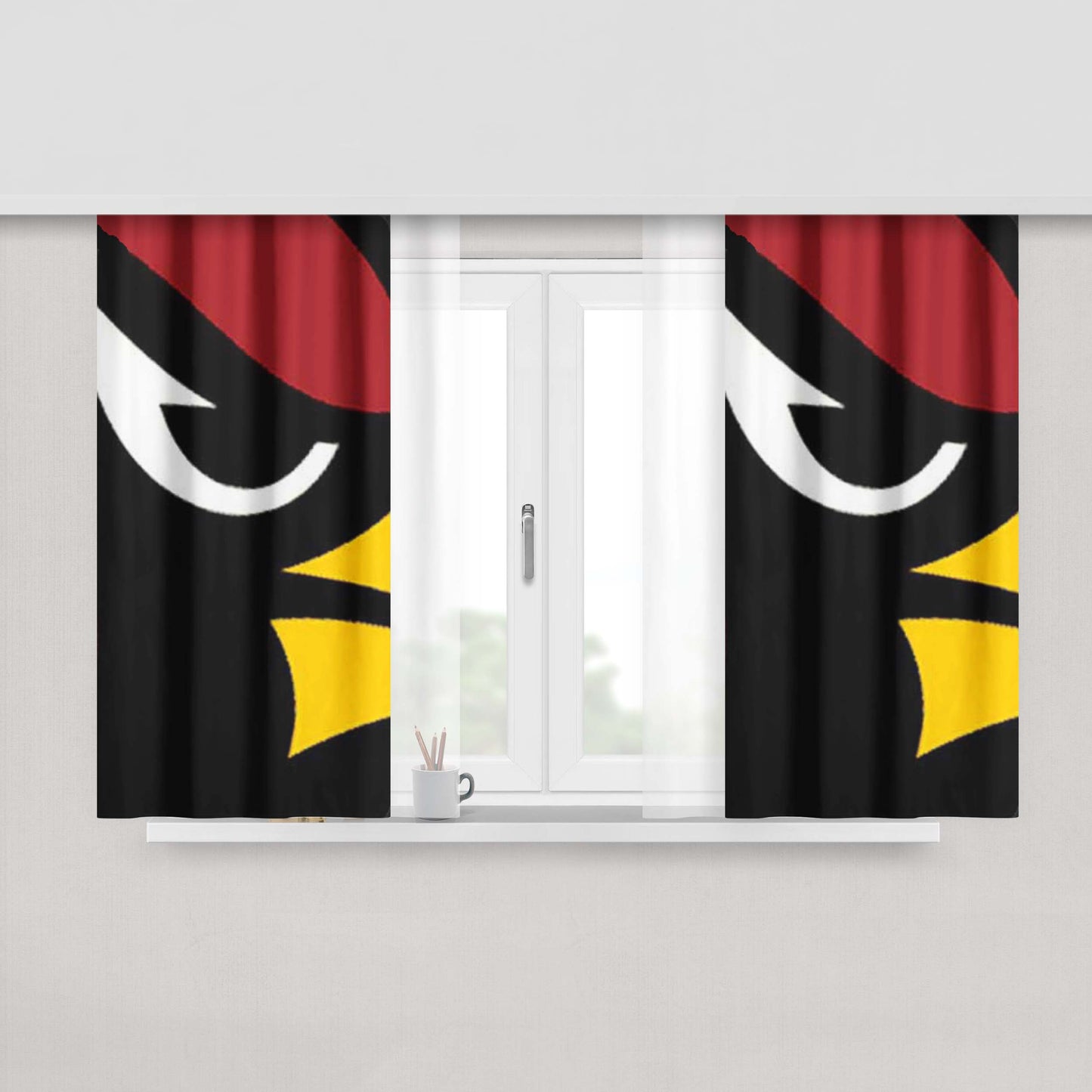 Arizona Cardinals Logo Close Peach Skin Window Curtains