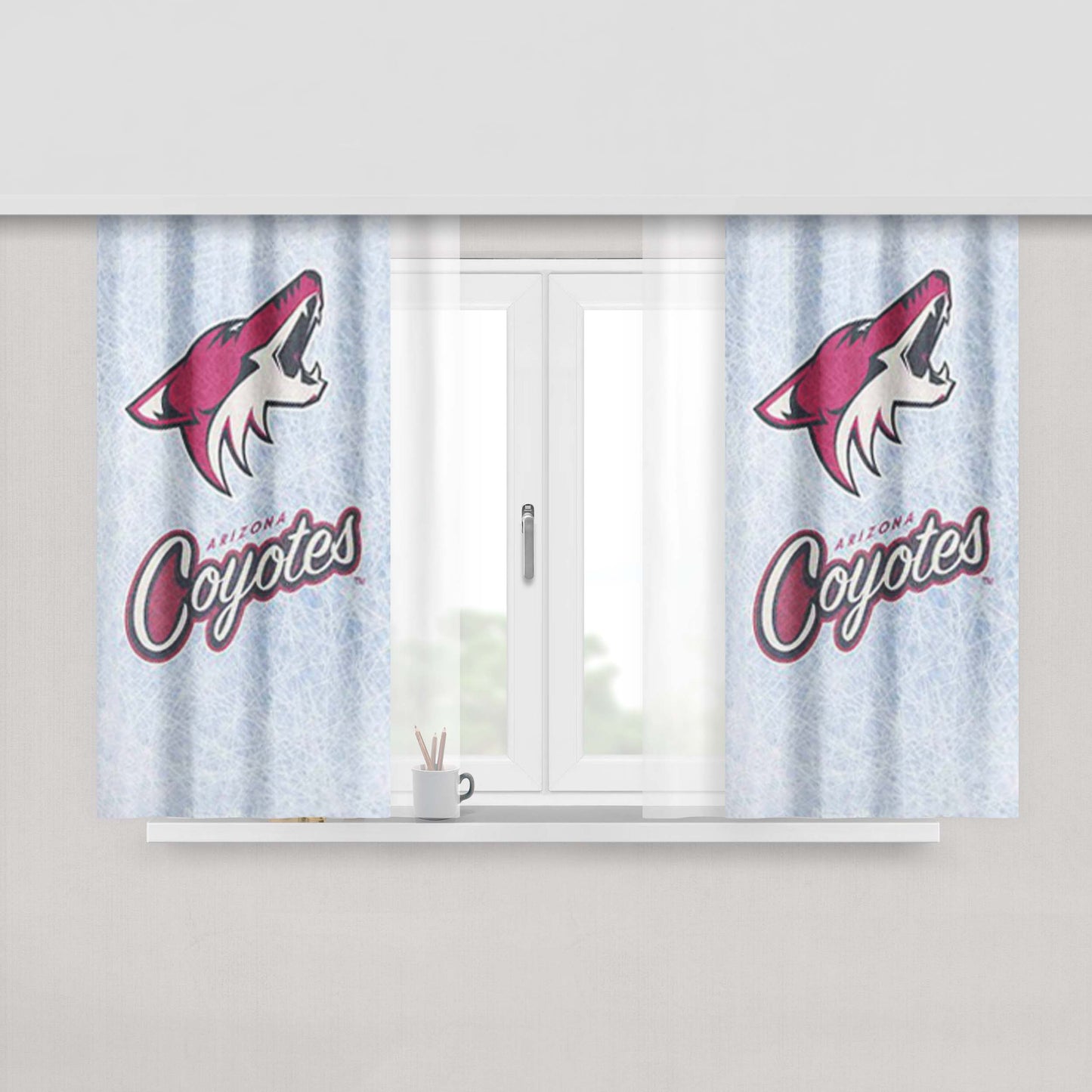 Arizona Coyotes 4 Peach Skin Window Curtains