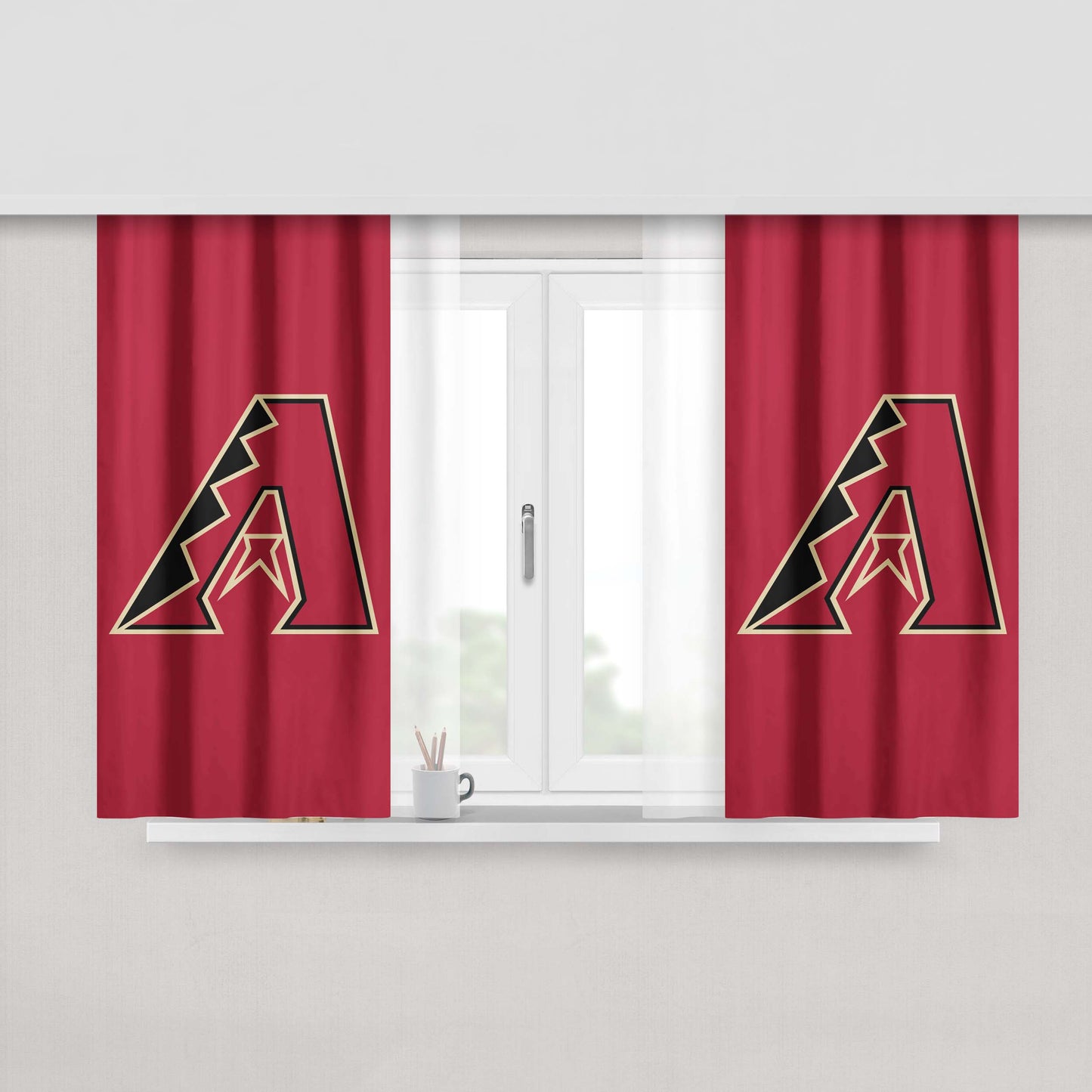 Arizona Diamondbacks Logo Peach Skin Window Curtains
