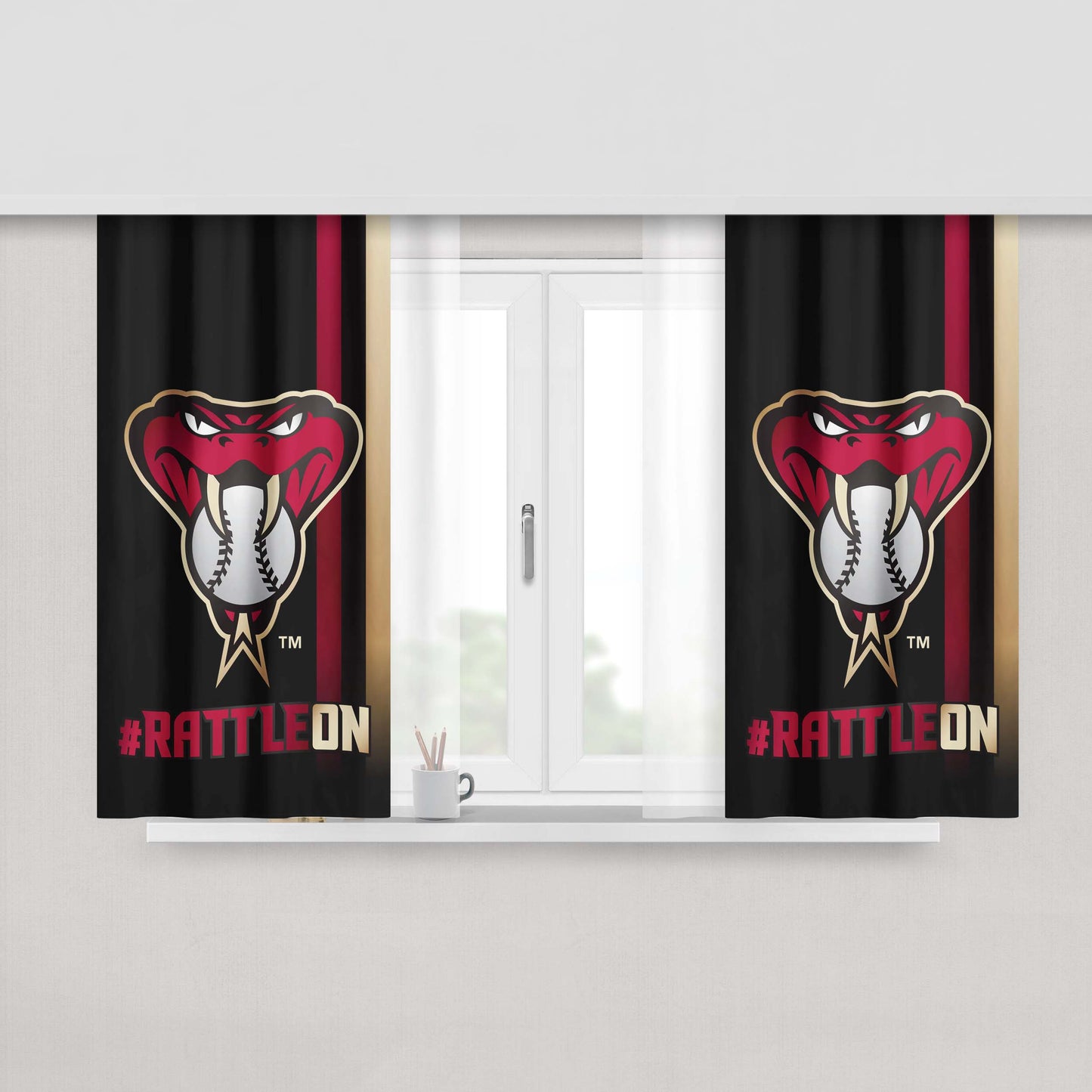 Arizona Diamondbacks Raw Peach Skin Window Curtains