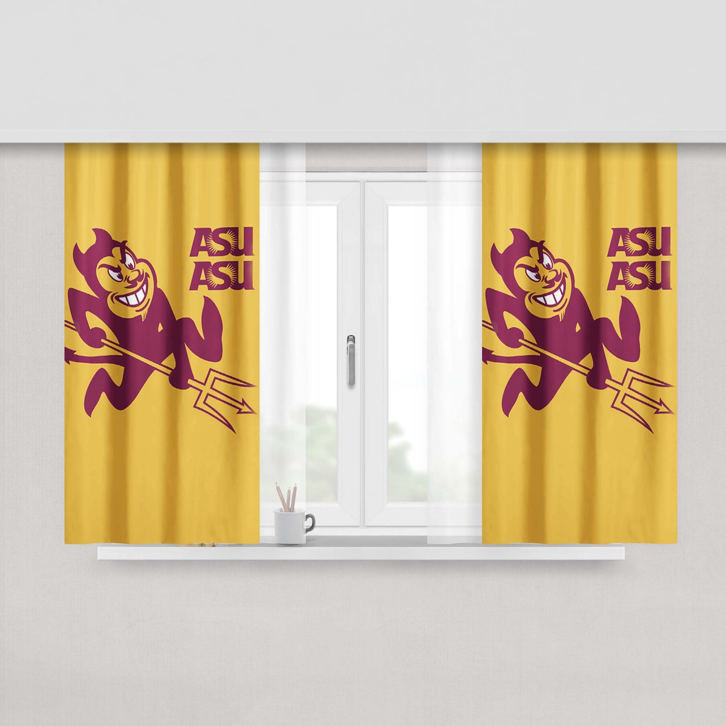 Arizona State University Peach Skin Window Curtains