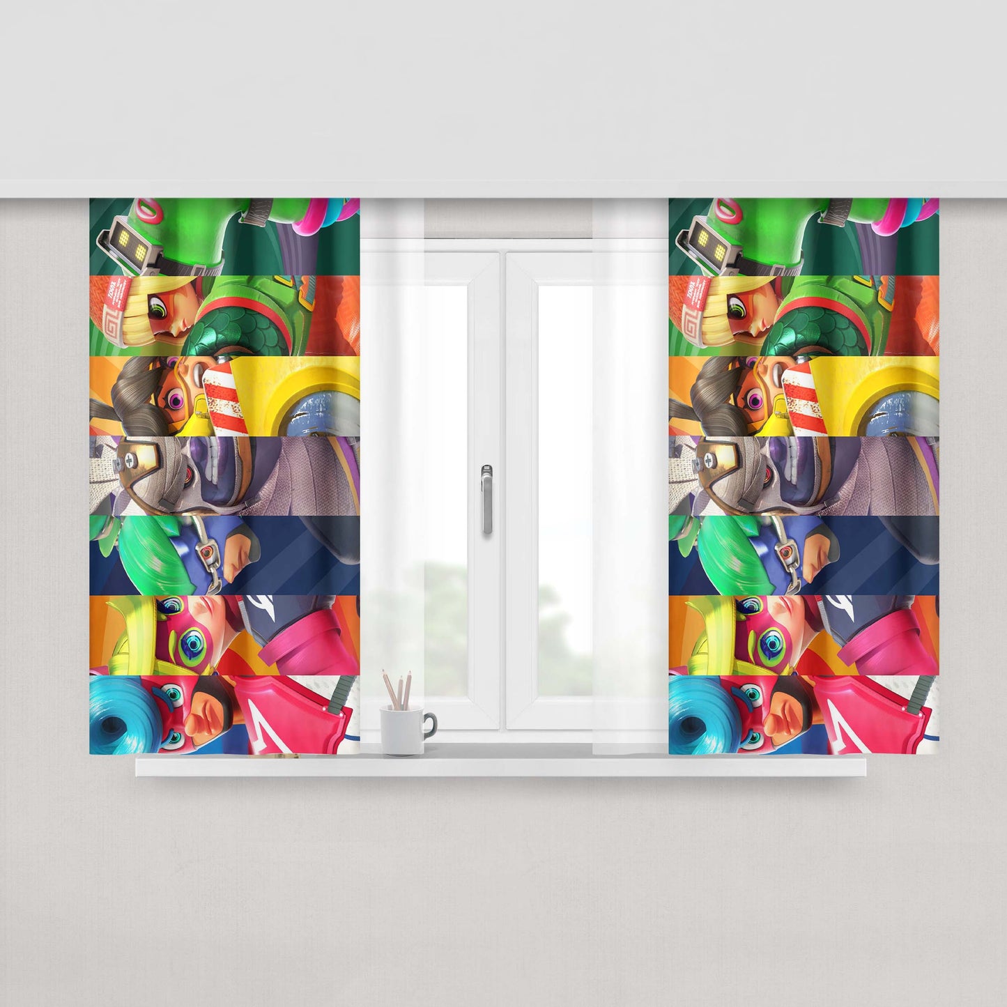 Arms Nintendo Game Characters Wallpapers Peach Skin Window Curtains