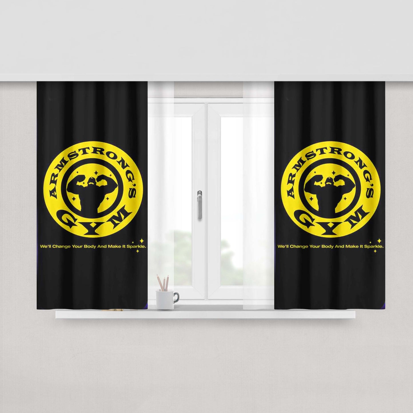 Armstrong'S Gym Peach Skin Window Curtains