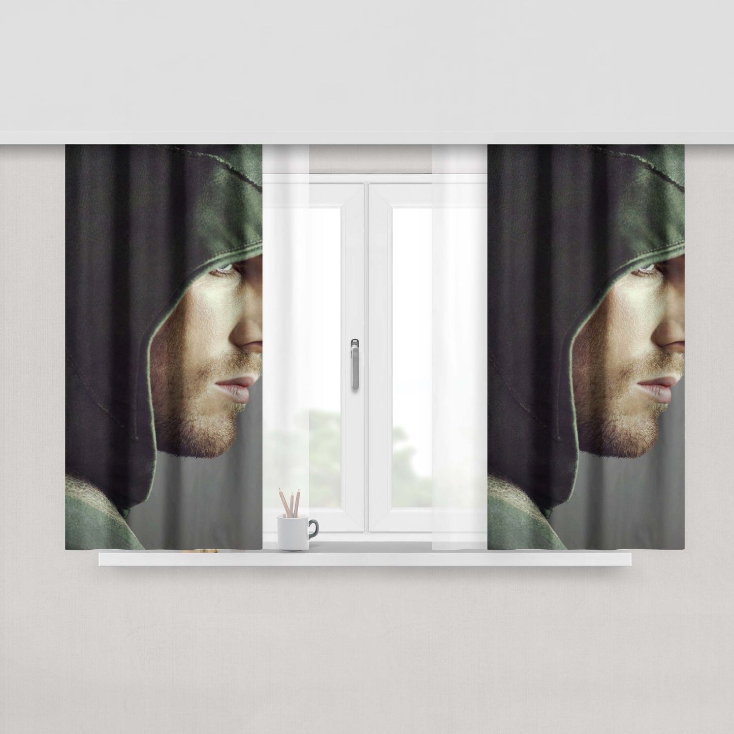 Arrow Oliver Queen Stephen Amell Peach Skin Window Curtains