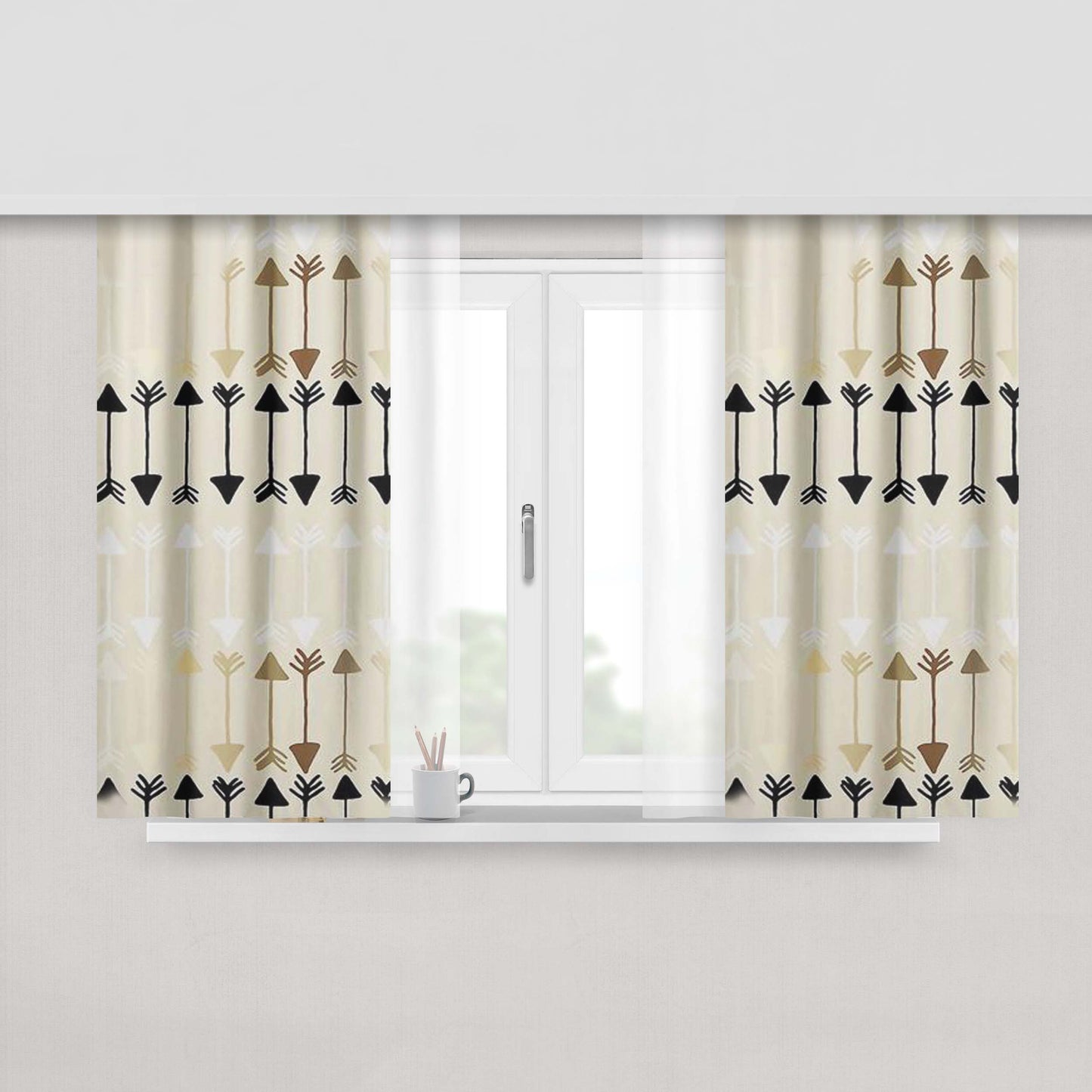 Arrows Peach Skin Window Curtains