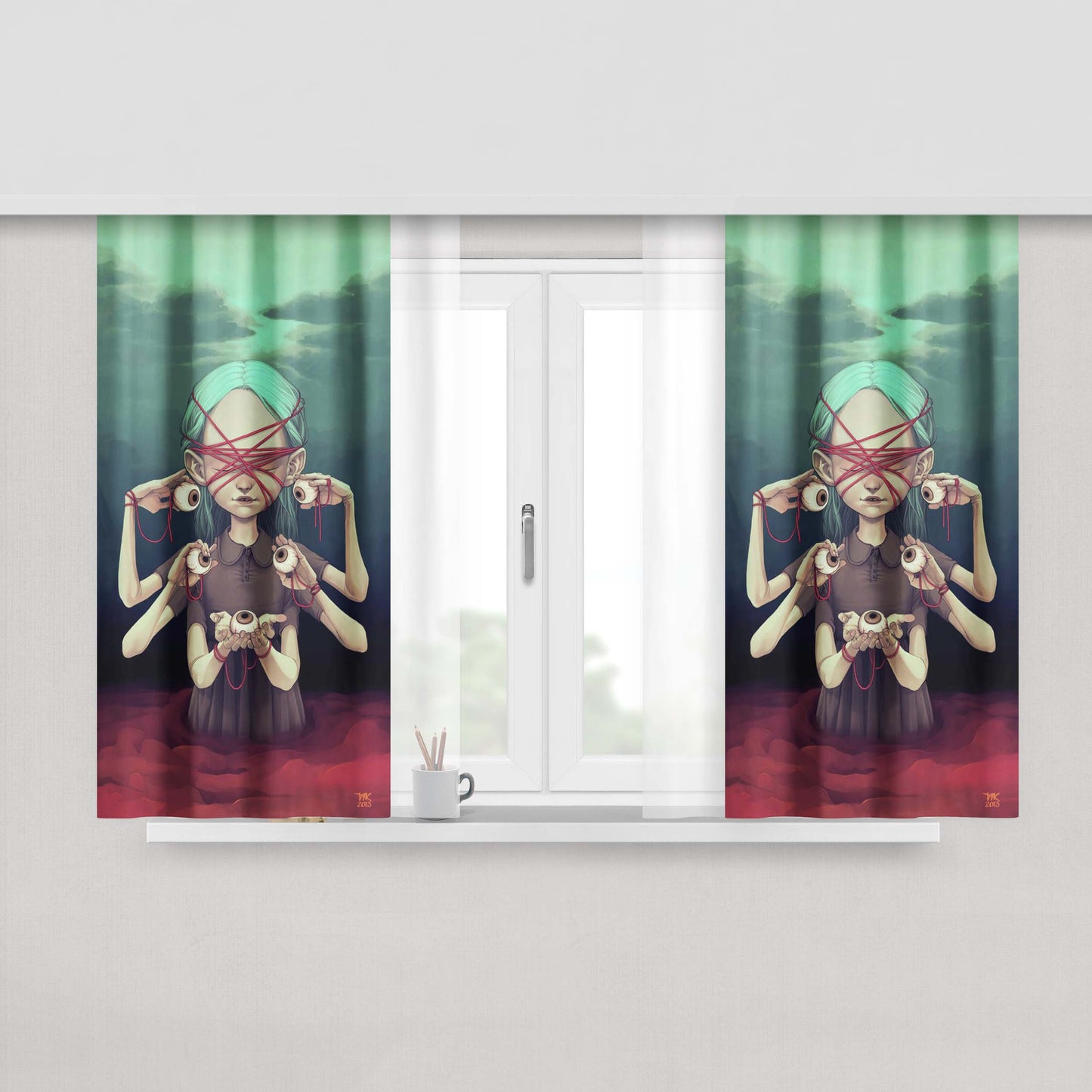 Art Eyes 1000 Child Peach Skin Window Curtains