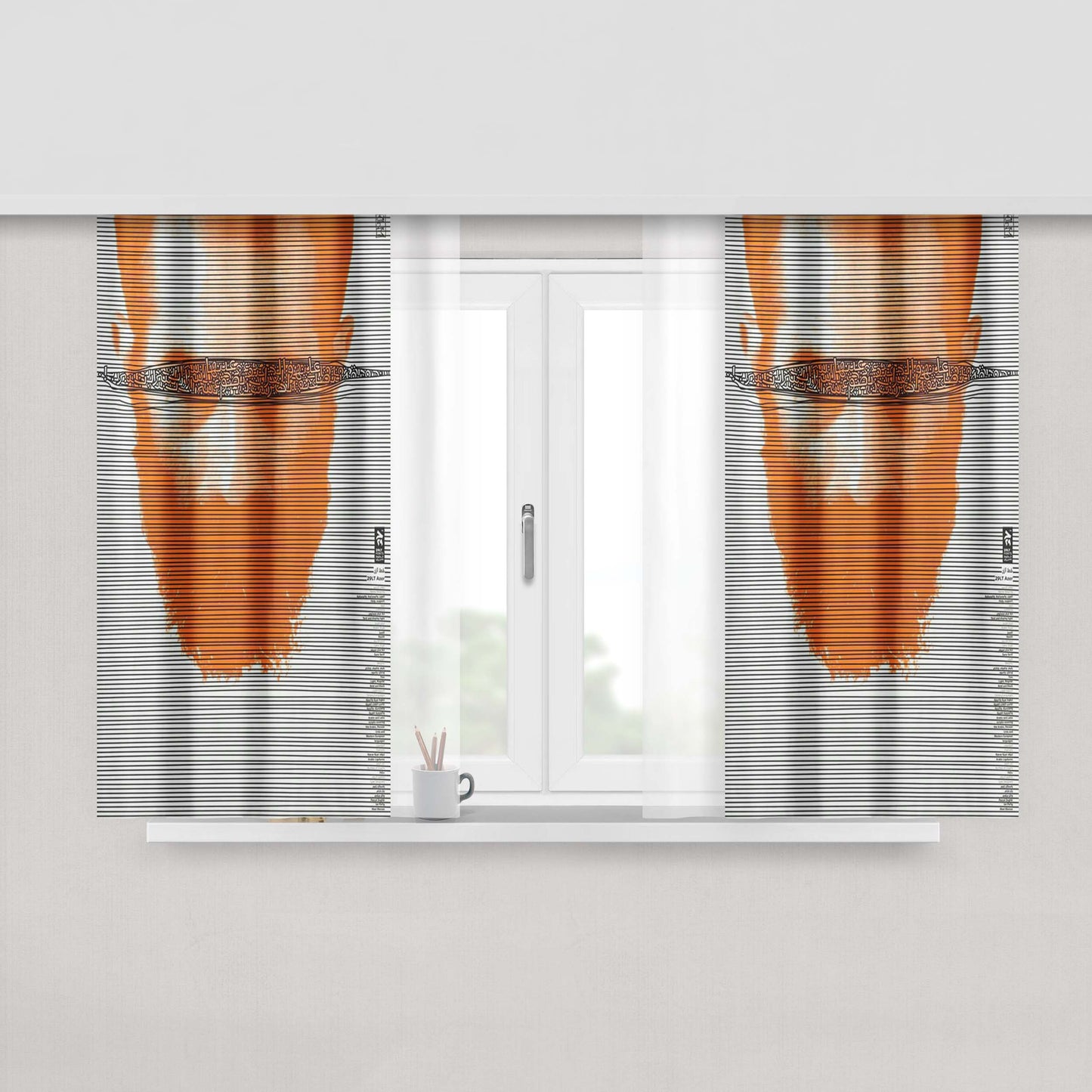 Art Face Smulen Peace Peach Skin Window Curtains