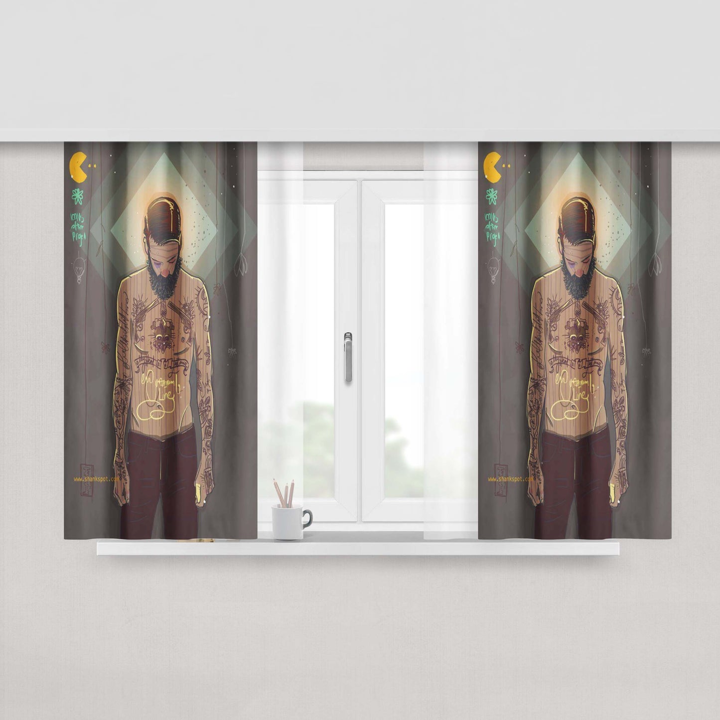 Art In Body Peach Skin Window Curtains