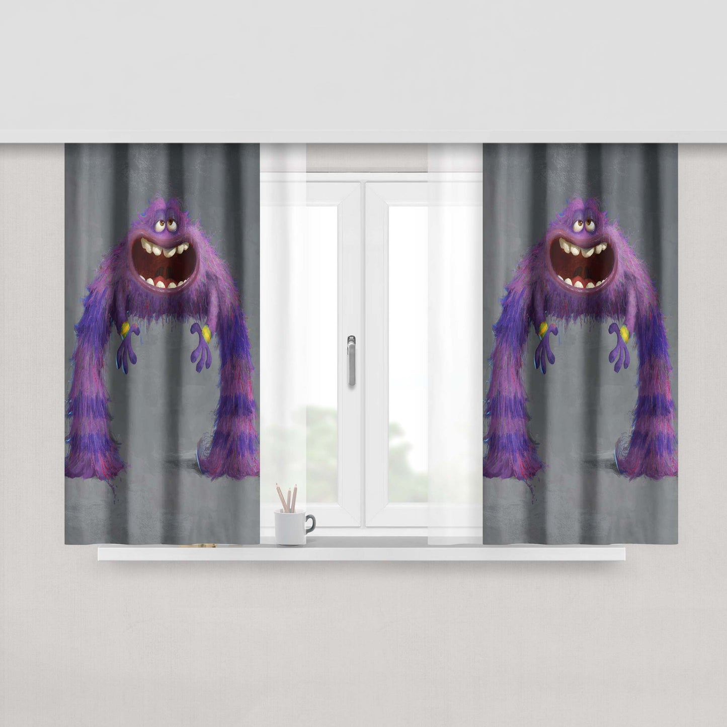 Art Monster University Peach Skin Window Curtains