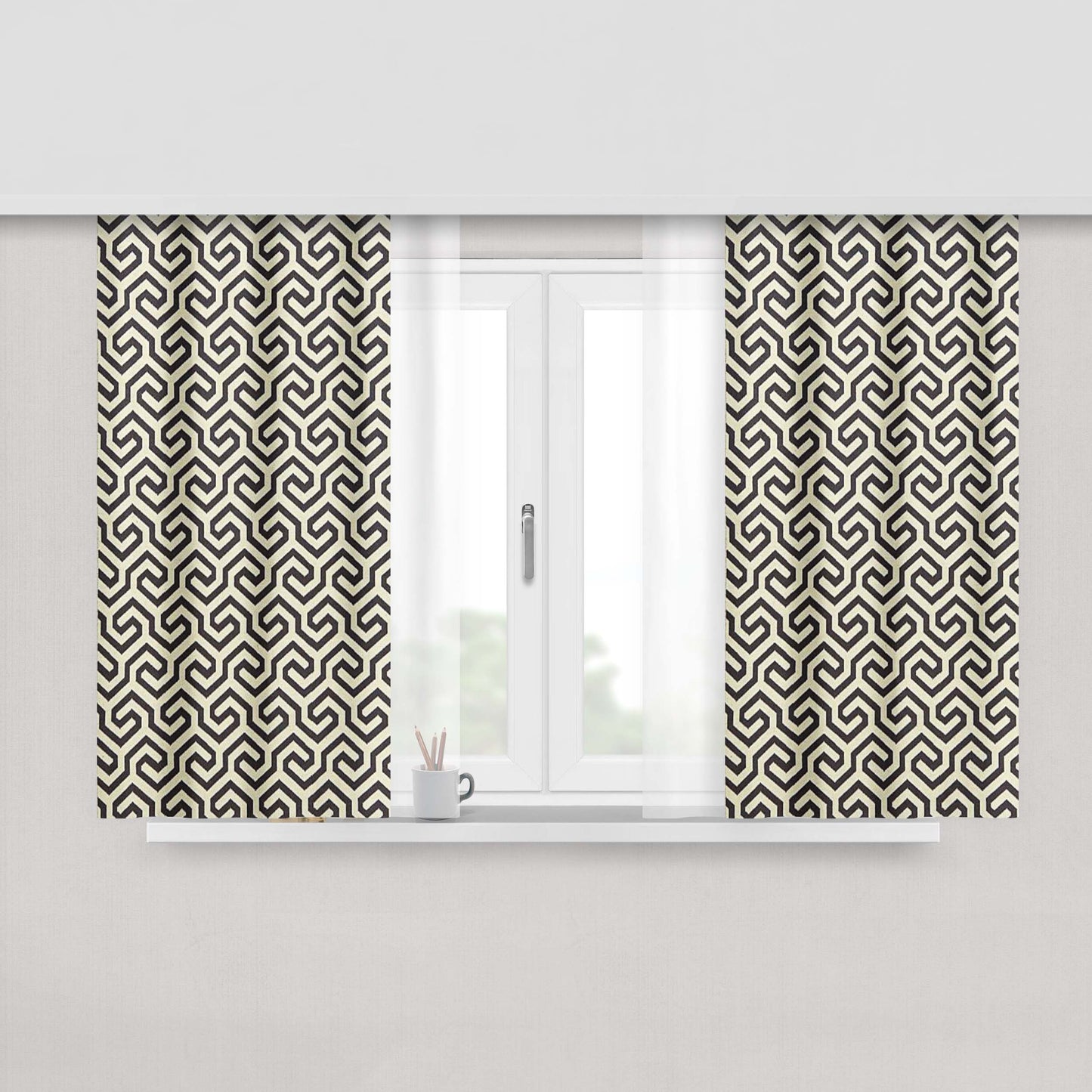 Art Mural Classic Peach Skin Window Curtains