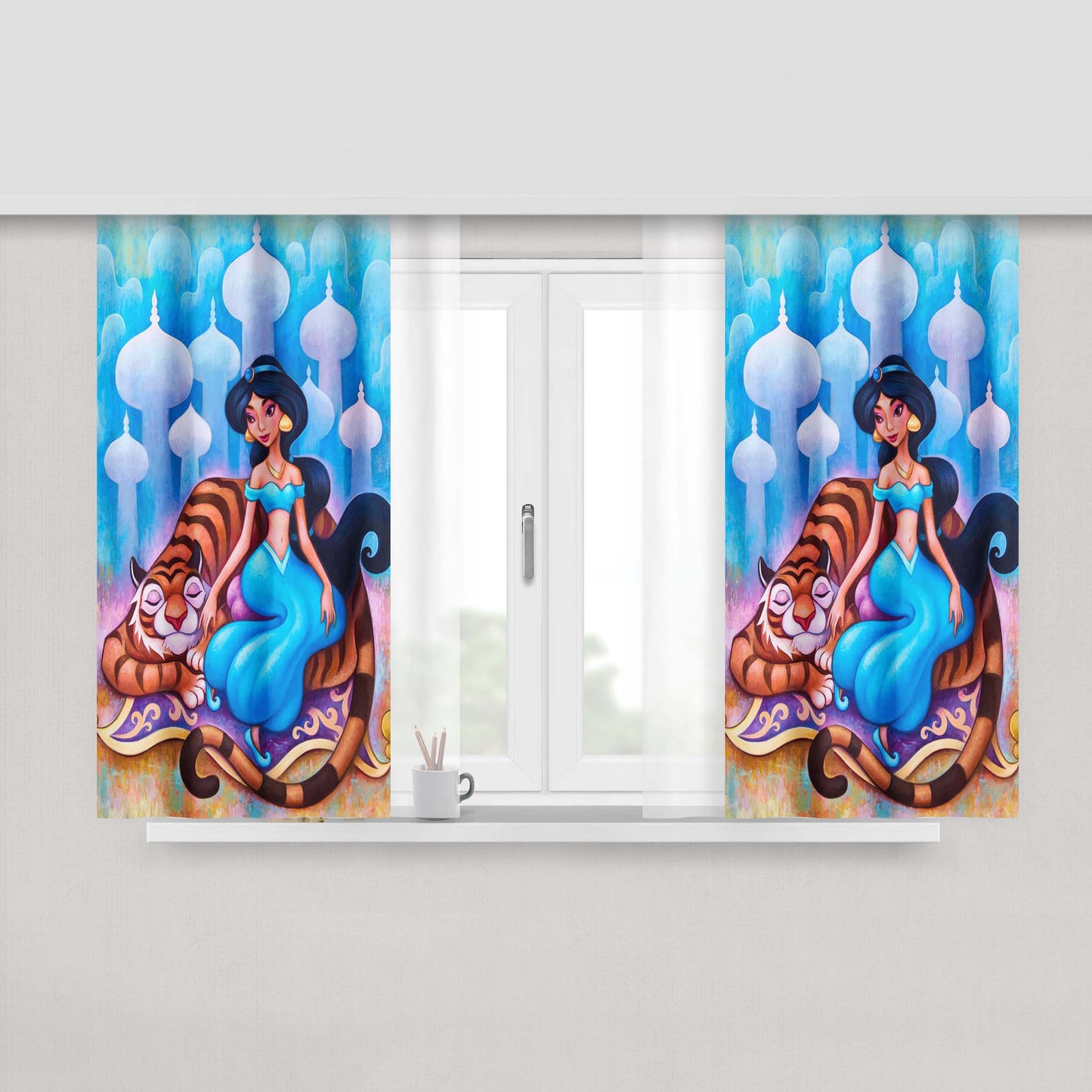 Art Princess Jasmine Peach Skin Window Curtains