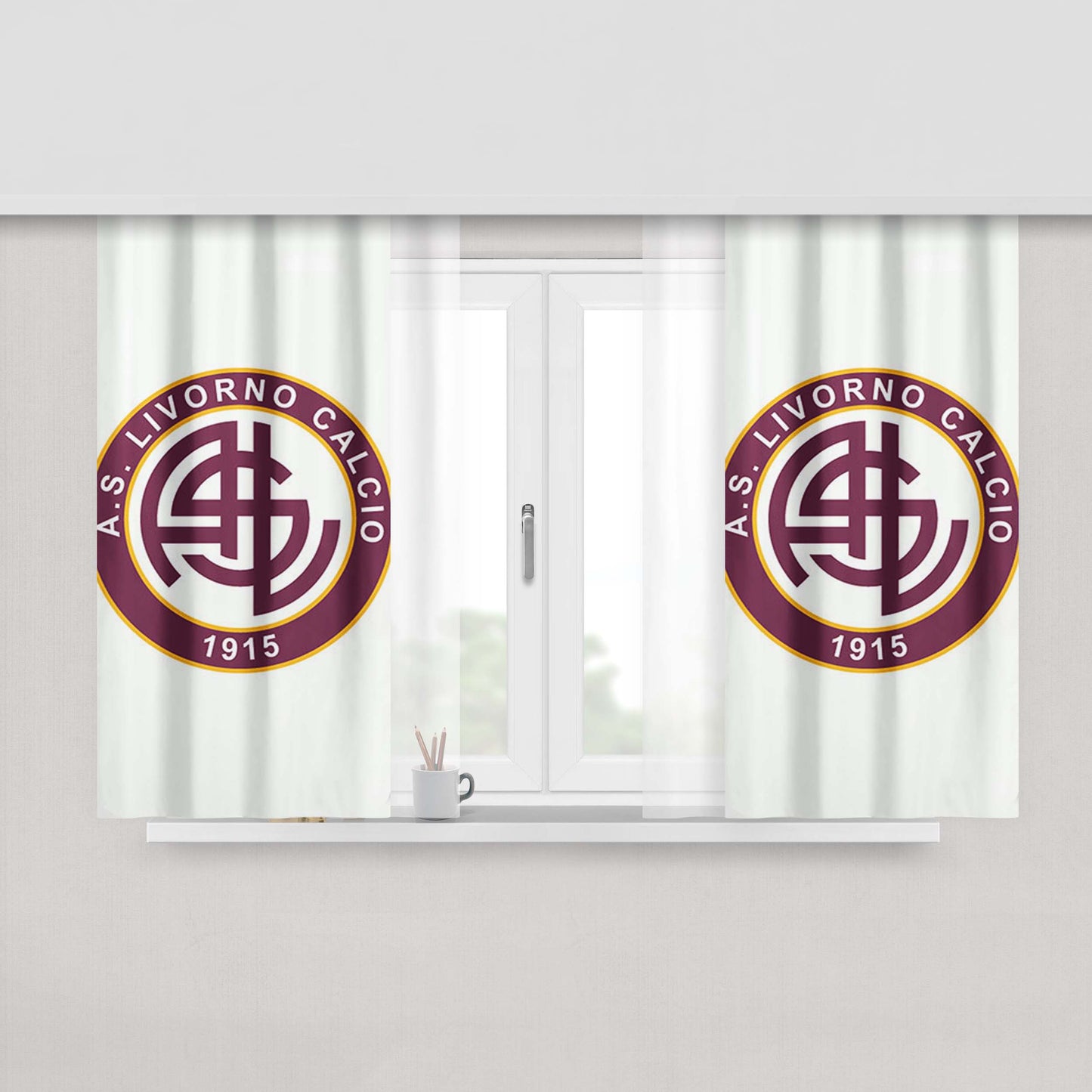 As Livorno Calcio Peach Skin Window Curtains