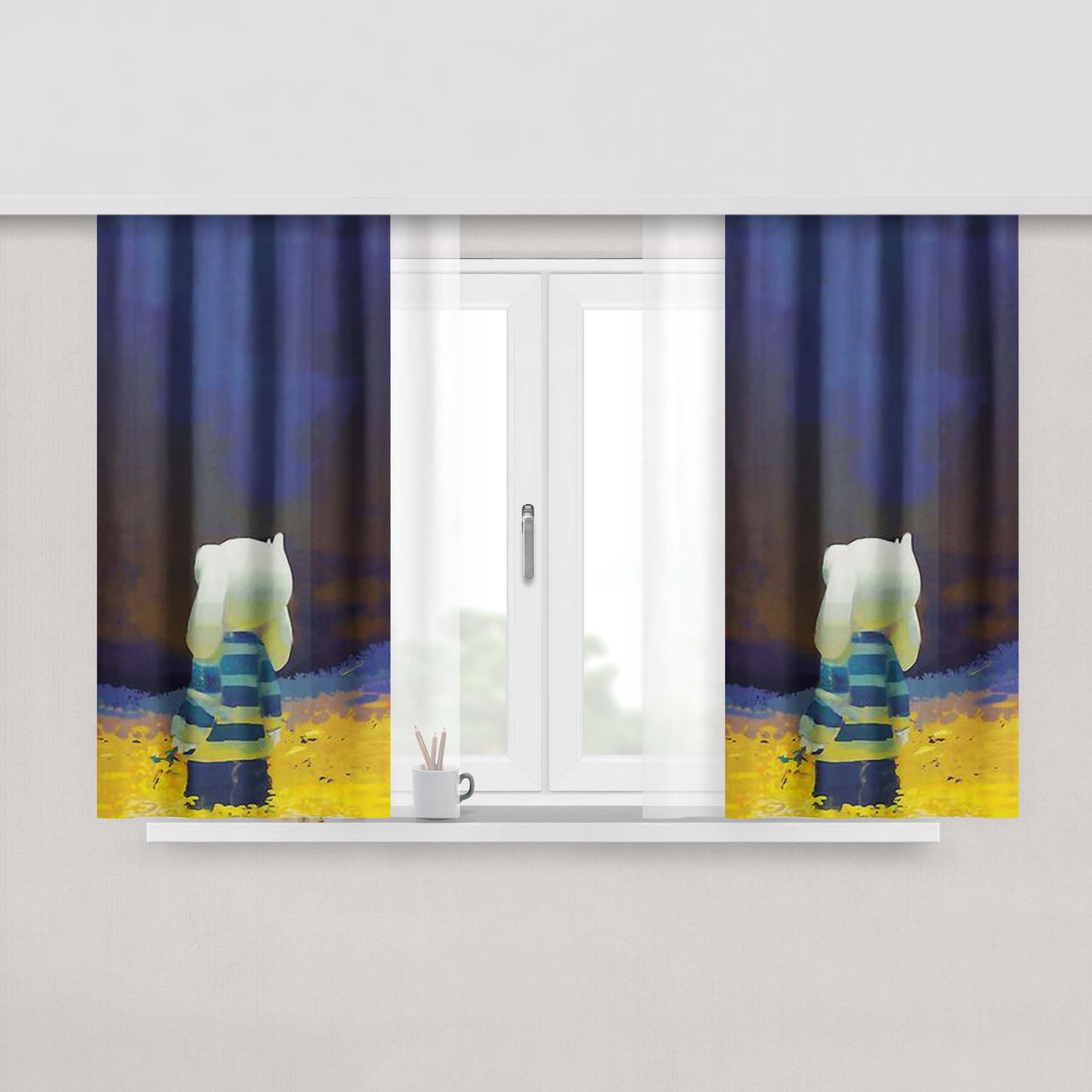 Asriel Undertale Peach Skin Window Curtains
