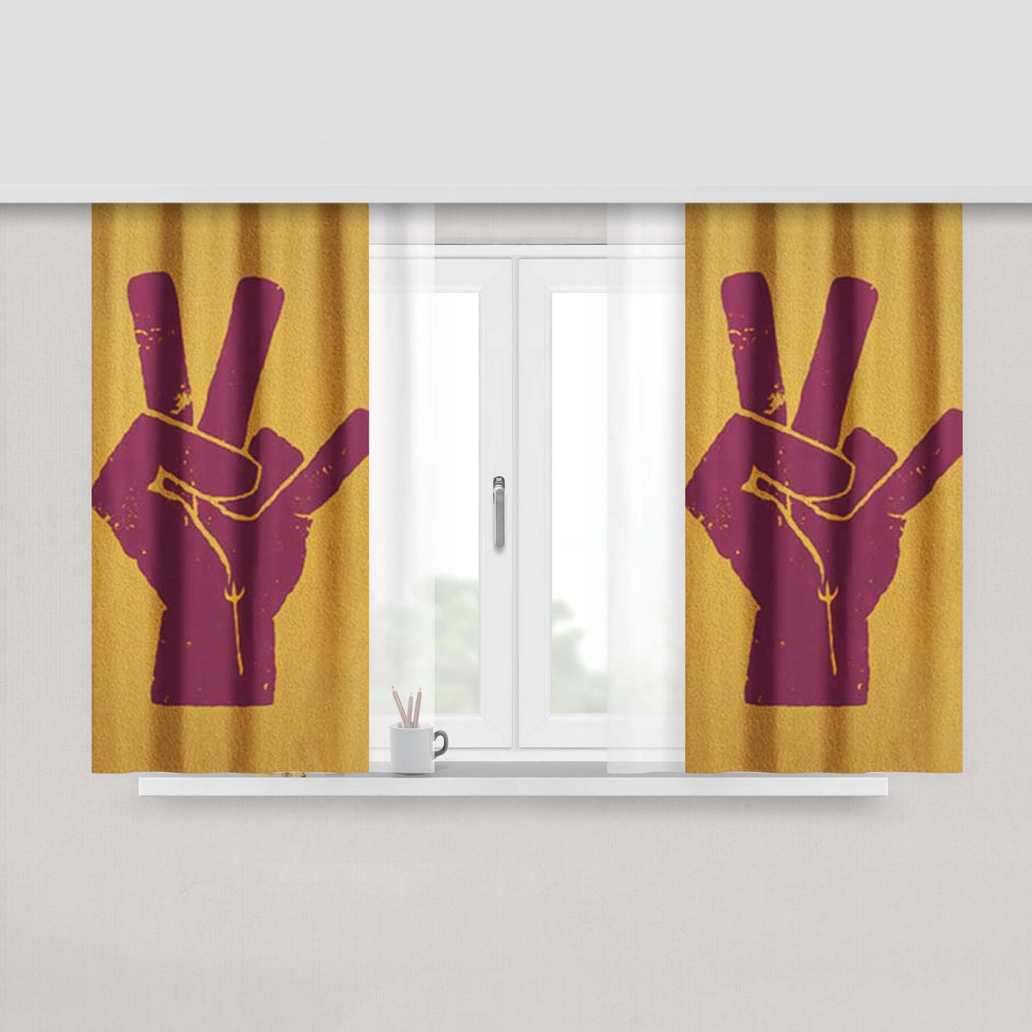 Asu Horns Peach Skin Window Curtains