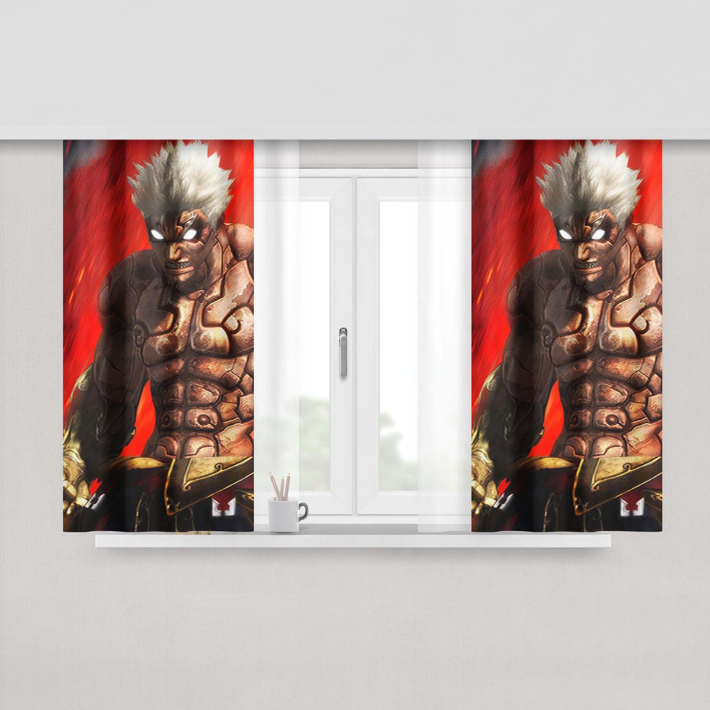 Asuras Wrath Peach Skin Window Curtains