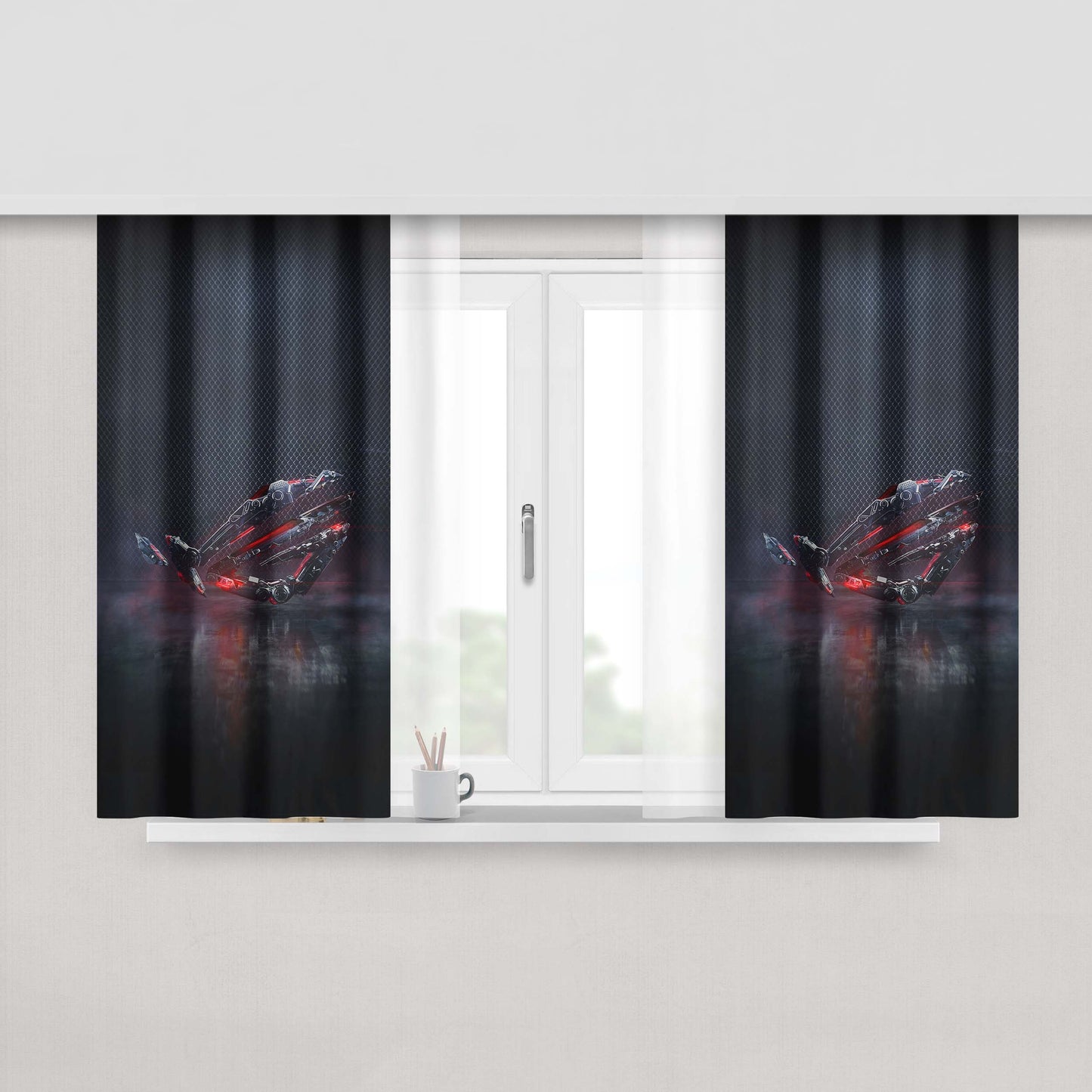 Asus Rog Eye Peach Skin Window Curtains