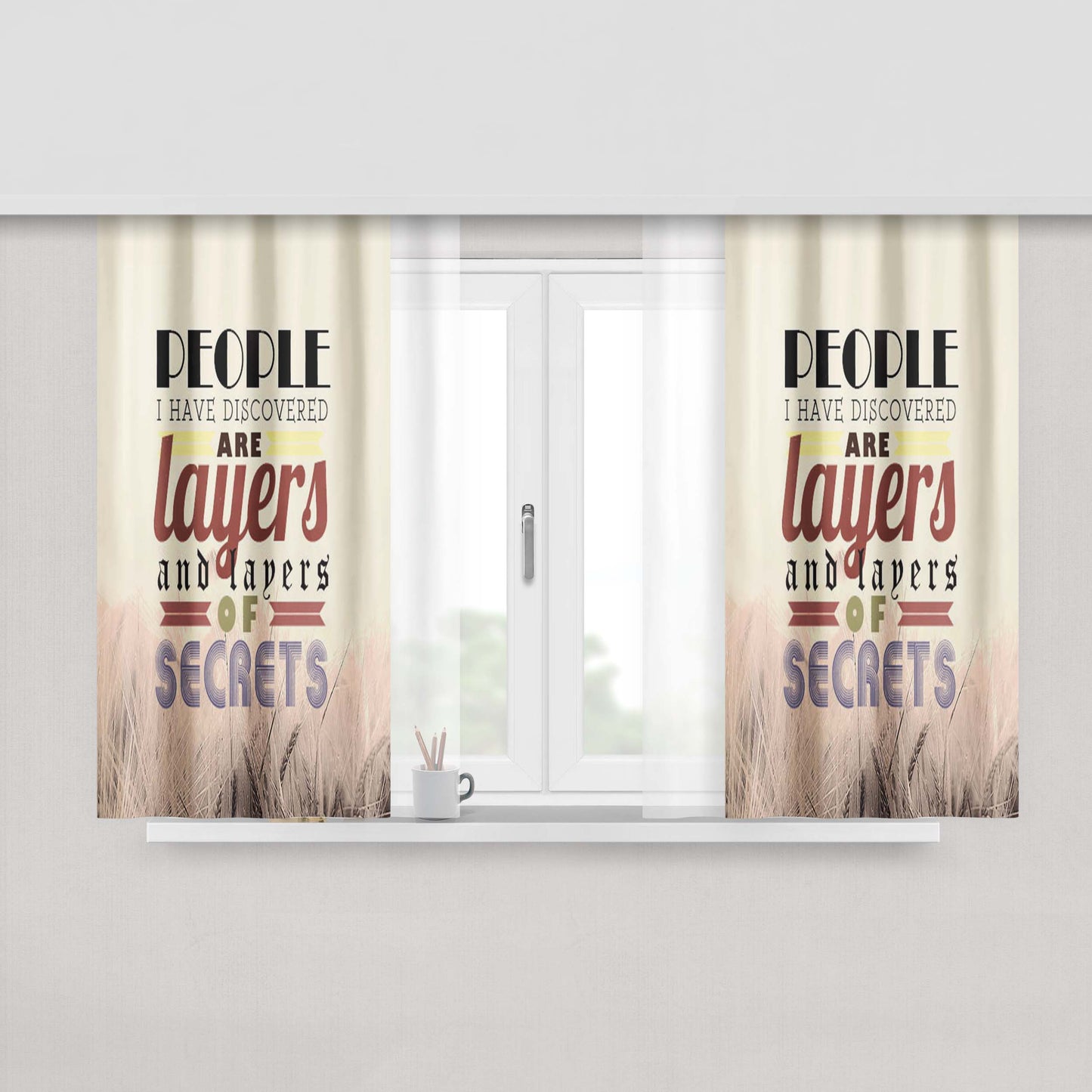 At Finn Cartoon Quote Peach Skin Window Curtains