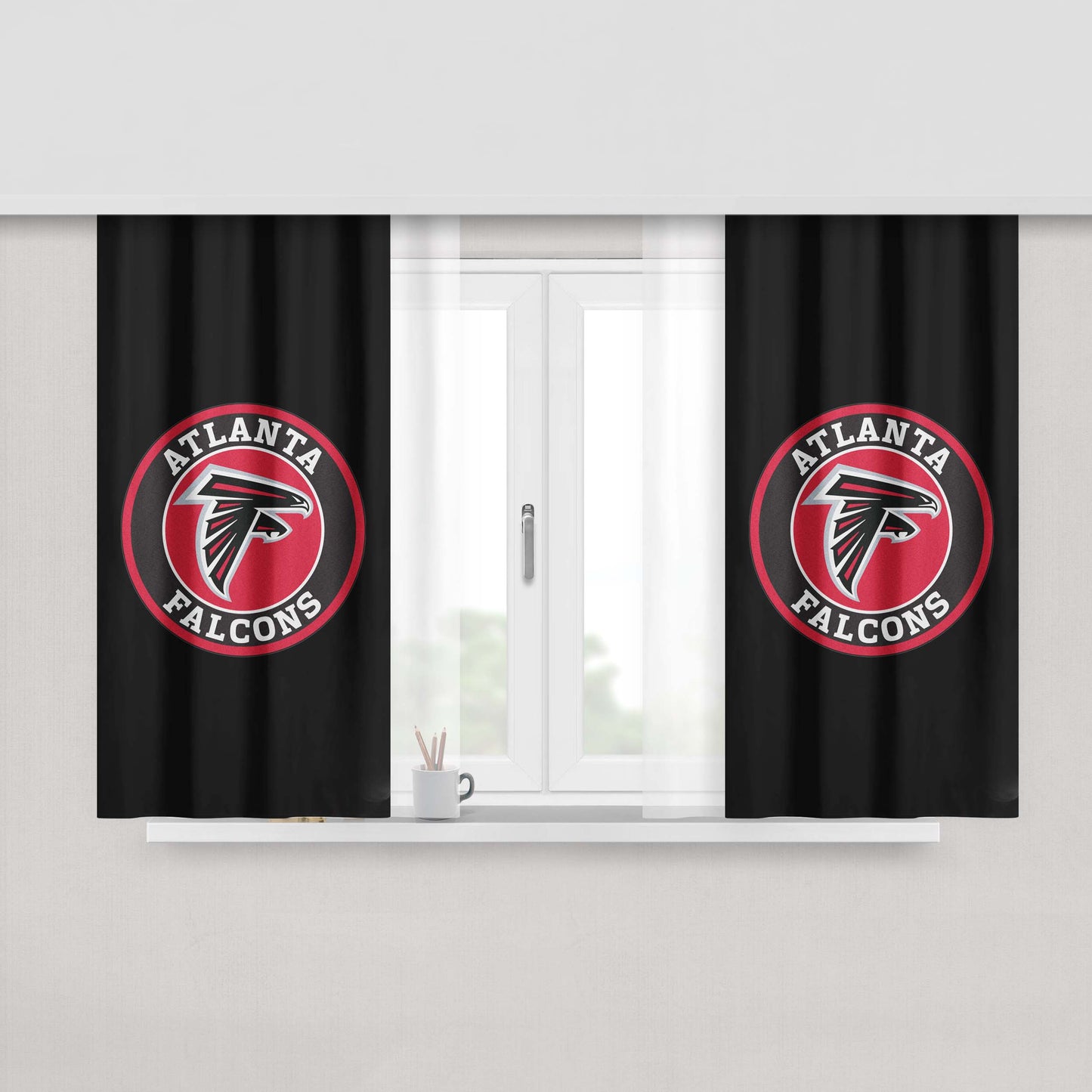 Atlanta Falcons Roundel Mat Peach Skin Window Curtains