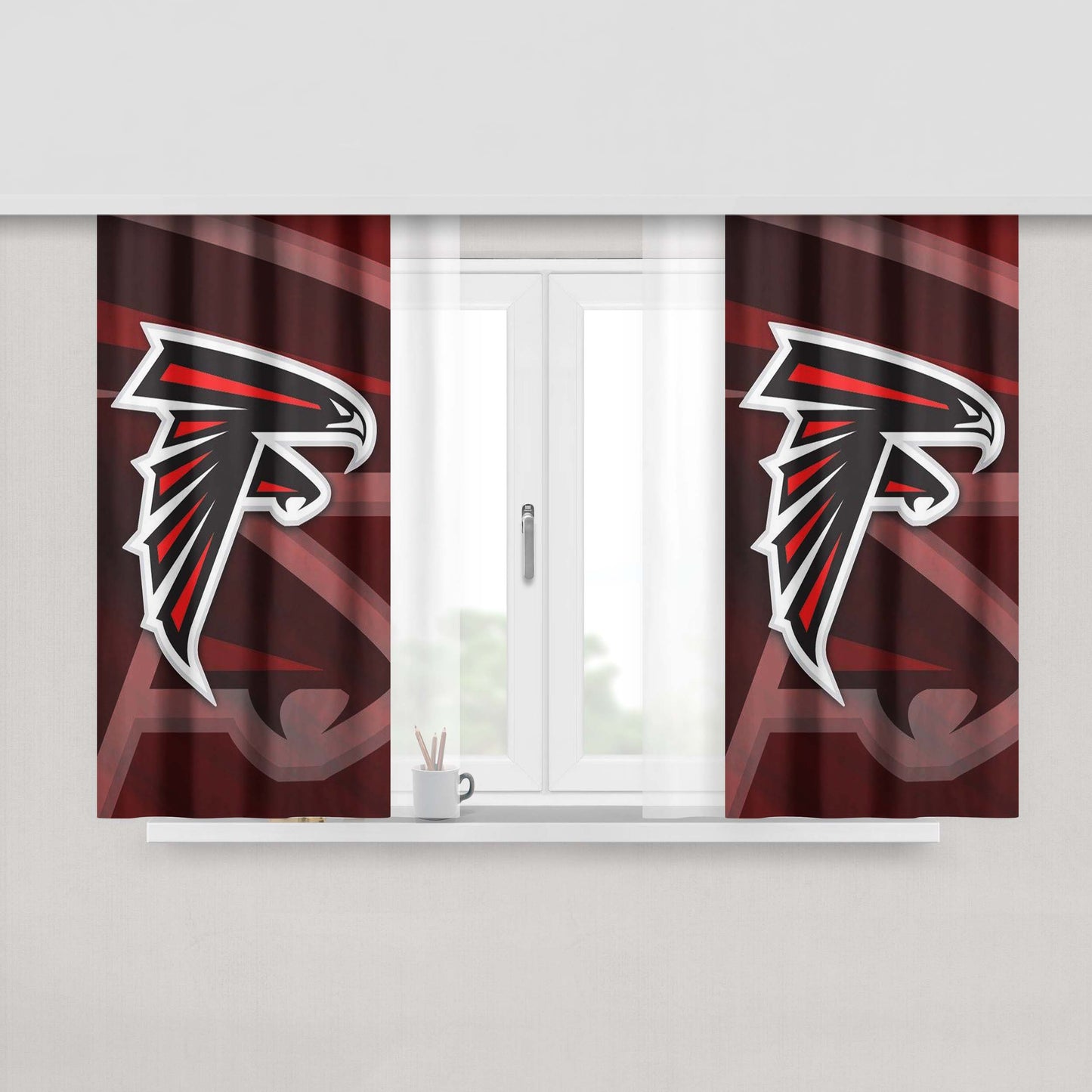 Atlanta Falcons Wallpaper Peach Skin Window Curtains
