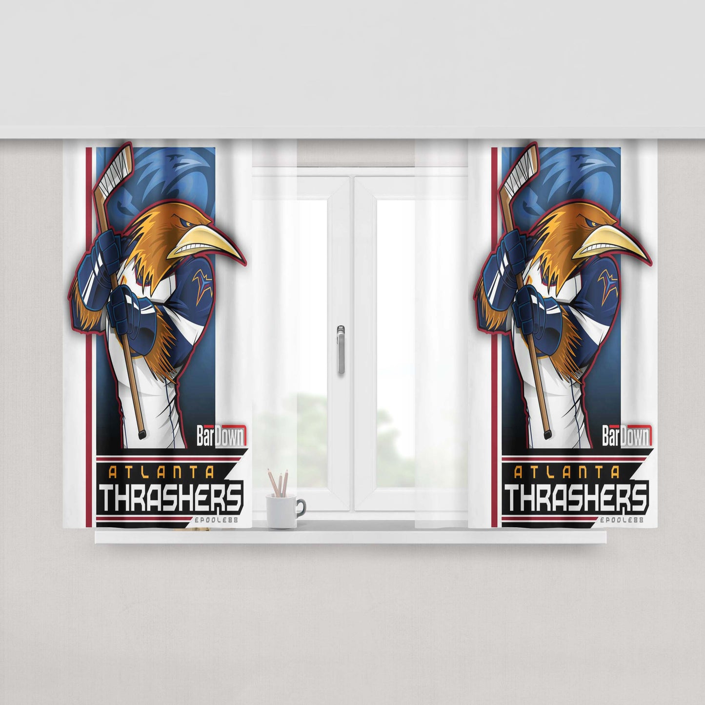 Atlanta Thrashers Peach Skin Window Curtains