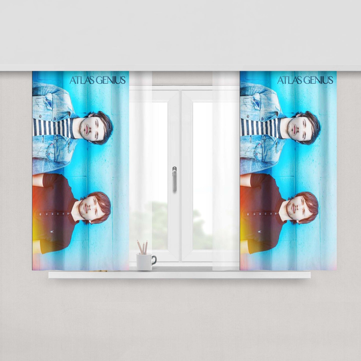 Atlas Genius Band Peach Skin Window Curtains