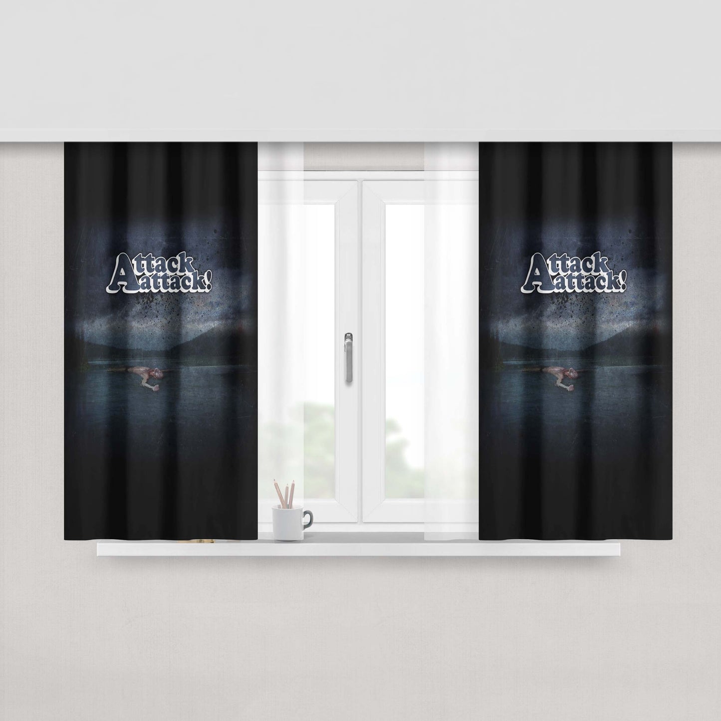 Attack Attack Peach Skin Window Curtains